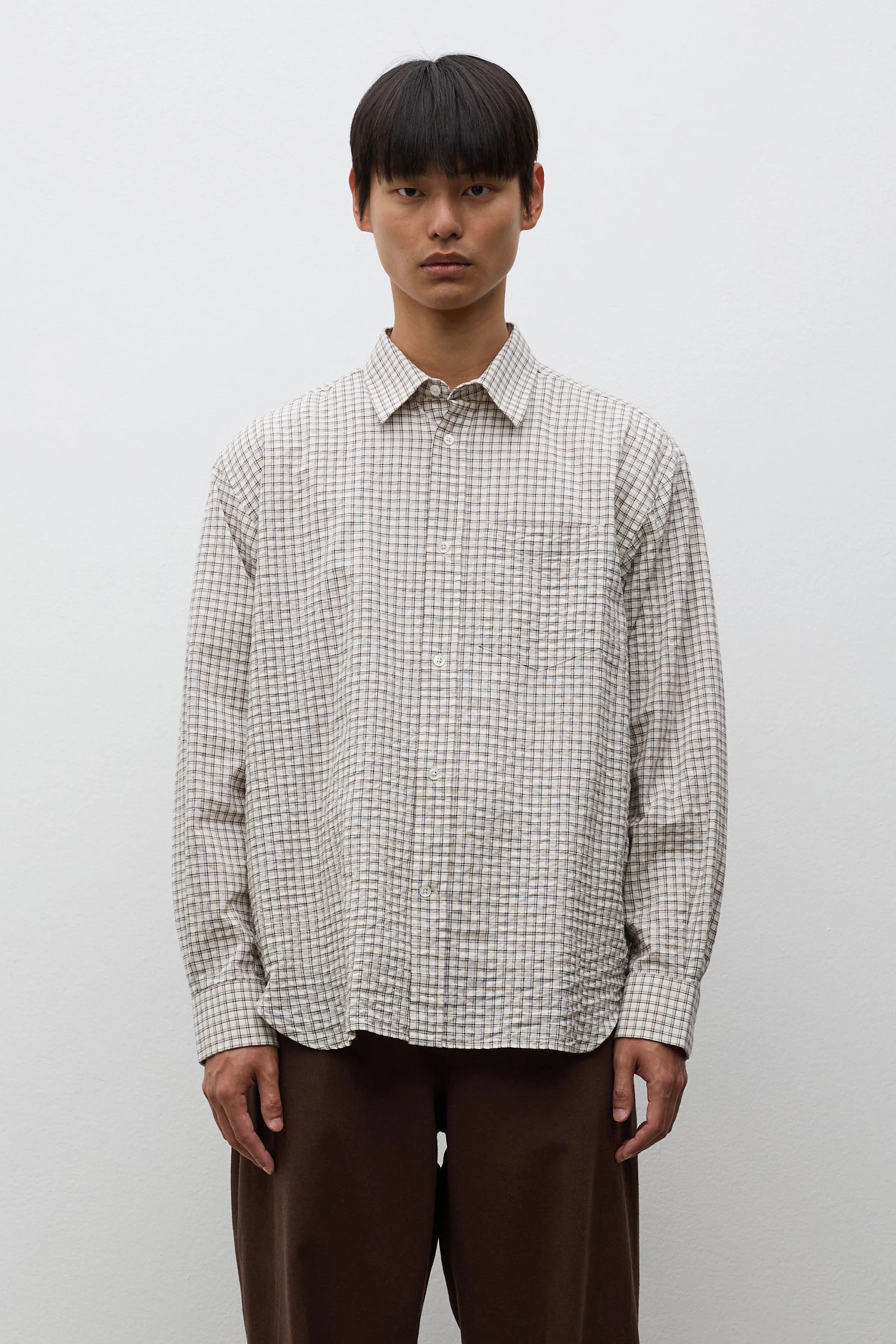 Espevik Oversized Check Shirt Natural Ecru_1