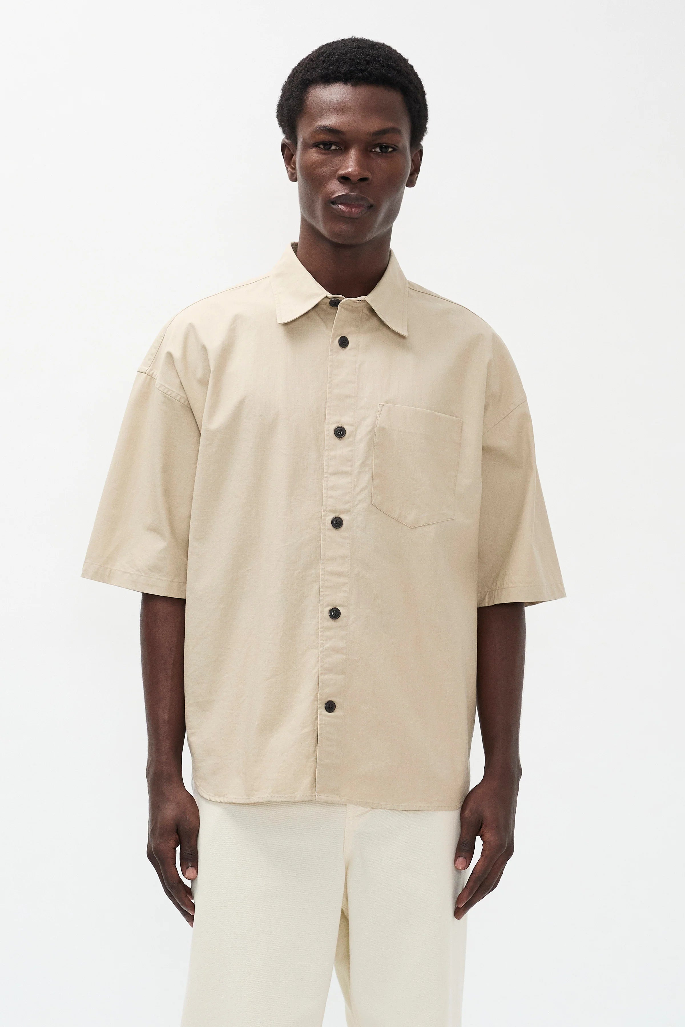 Espevik Oversized Faded Pigment Dyed SS Shirt Tan