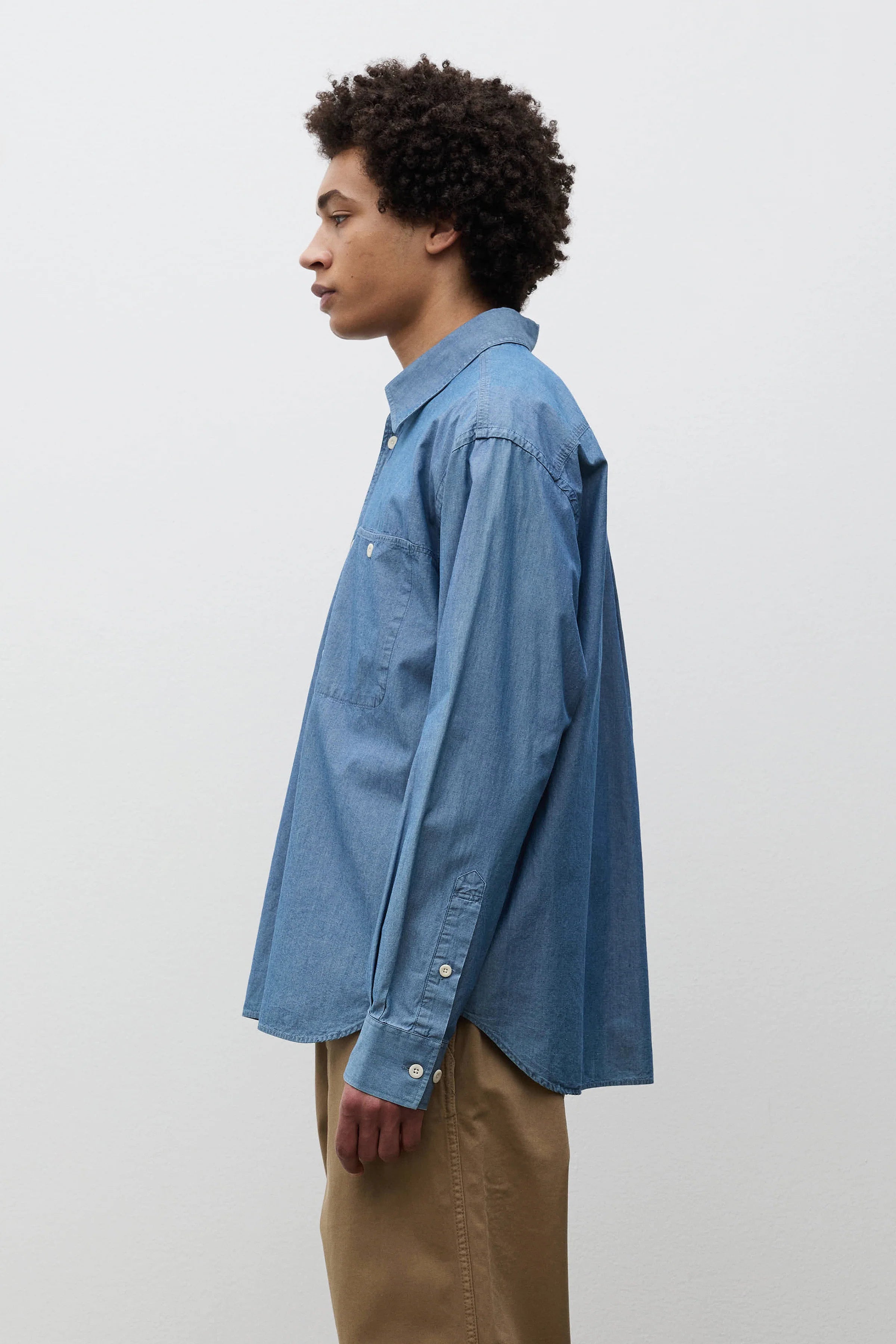 Falster Chambray Oversize Shirt Dark Blue_2