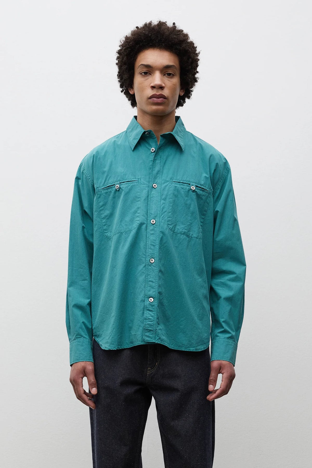 Falster Cotton Tencel Jet Oversize Shirt North Sea_4