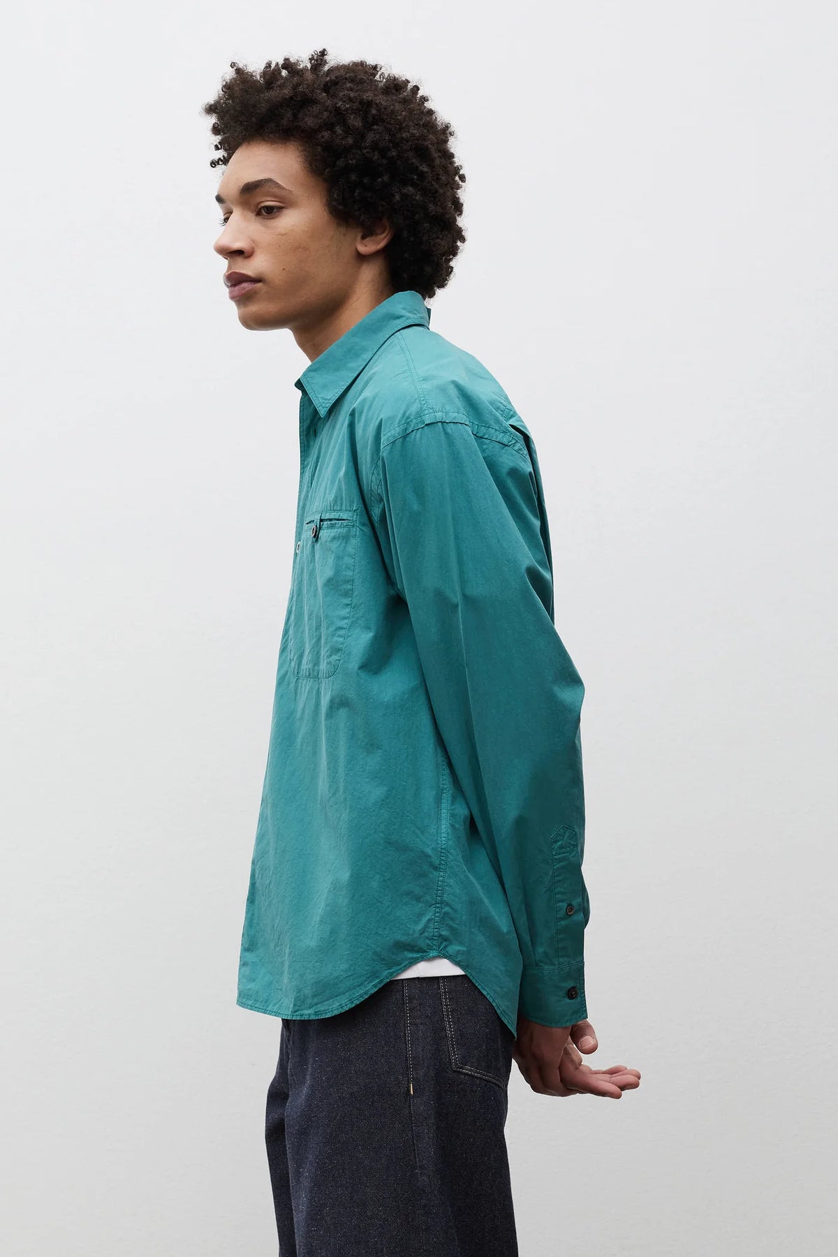 Falster Cotton Tencel Jet Oversize Shirt North Sea_5