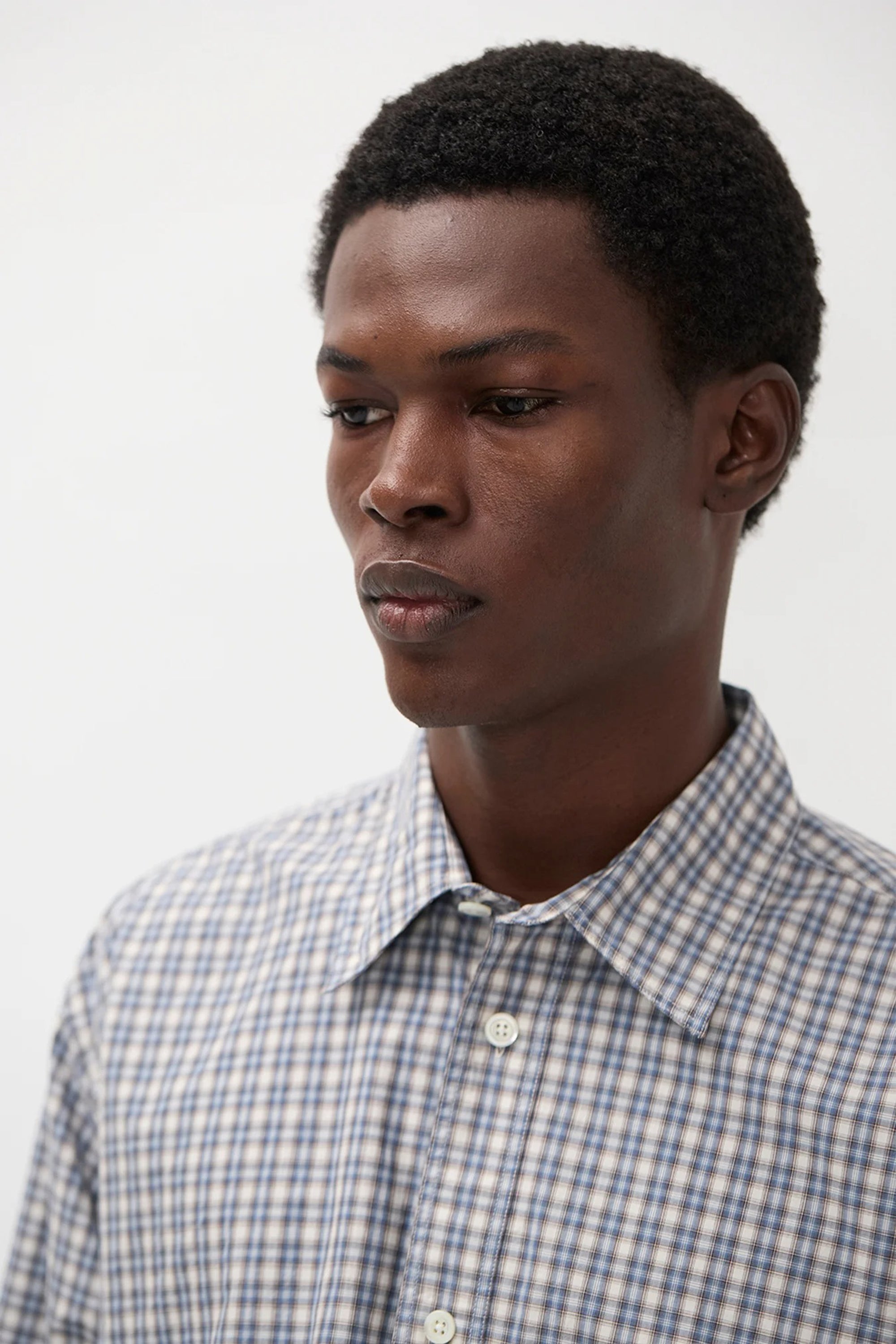 Falster Fine Check Oversize Shirt Cerulean_3