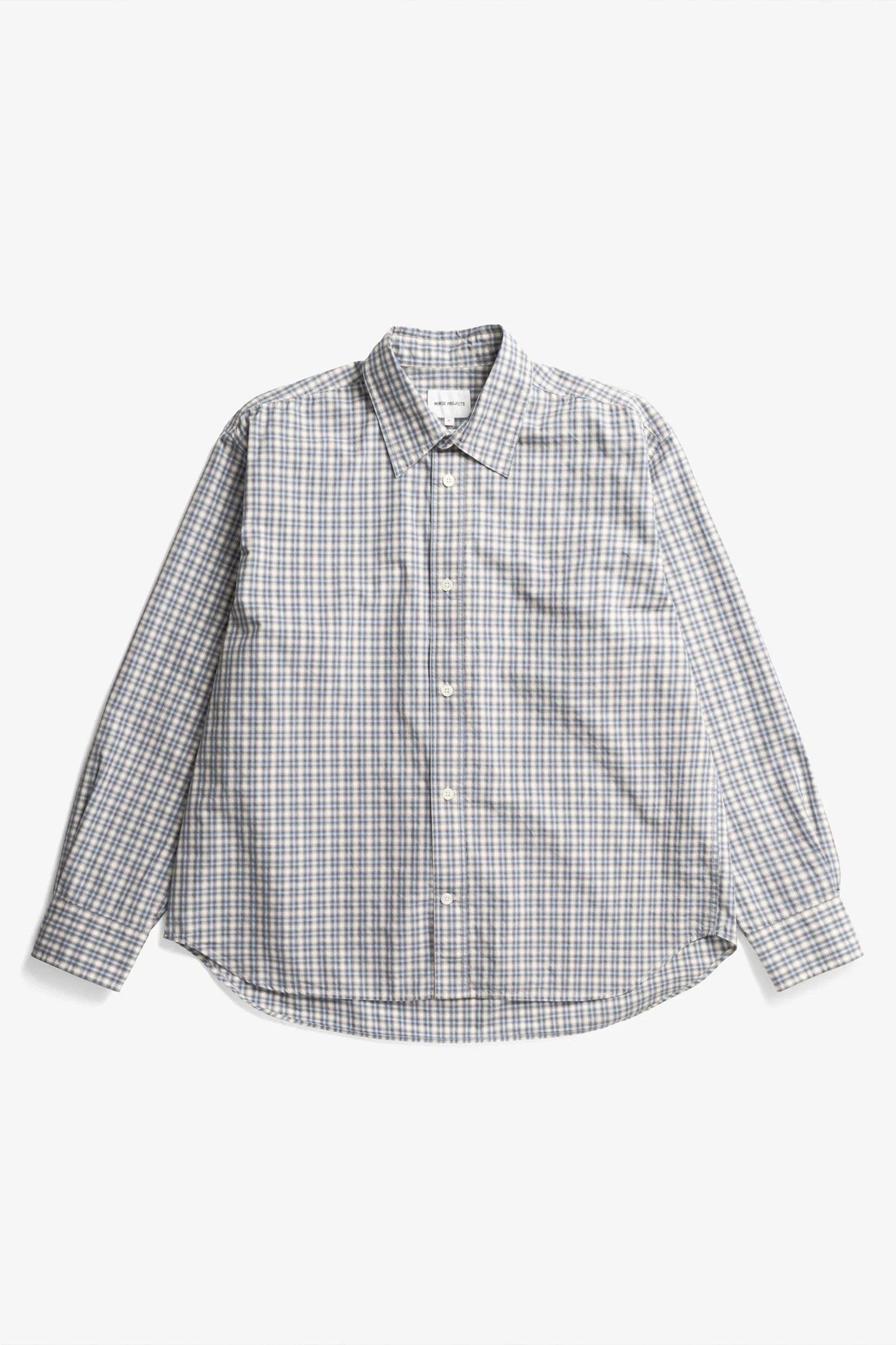 Falster Fine Check Oversize Shirt Cerulean_5