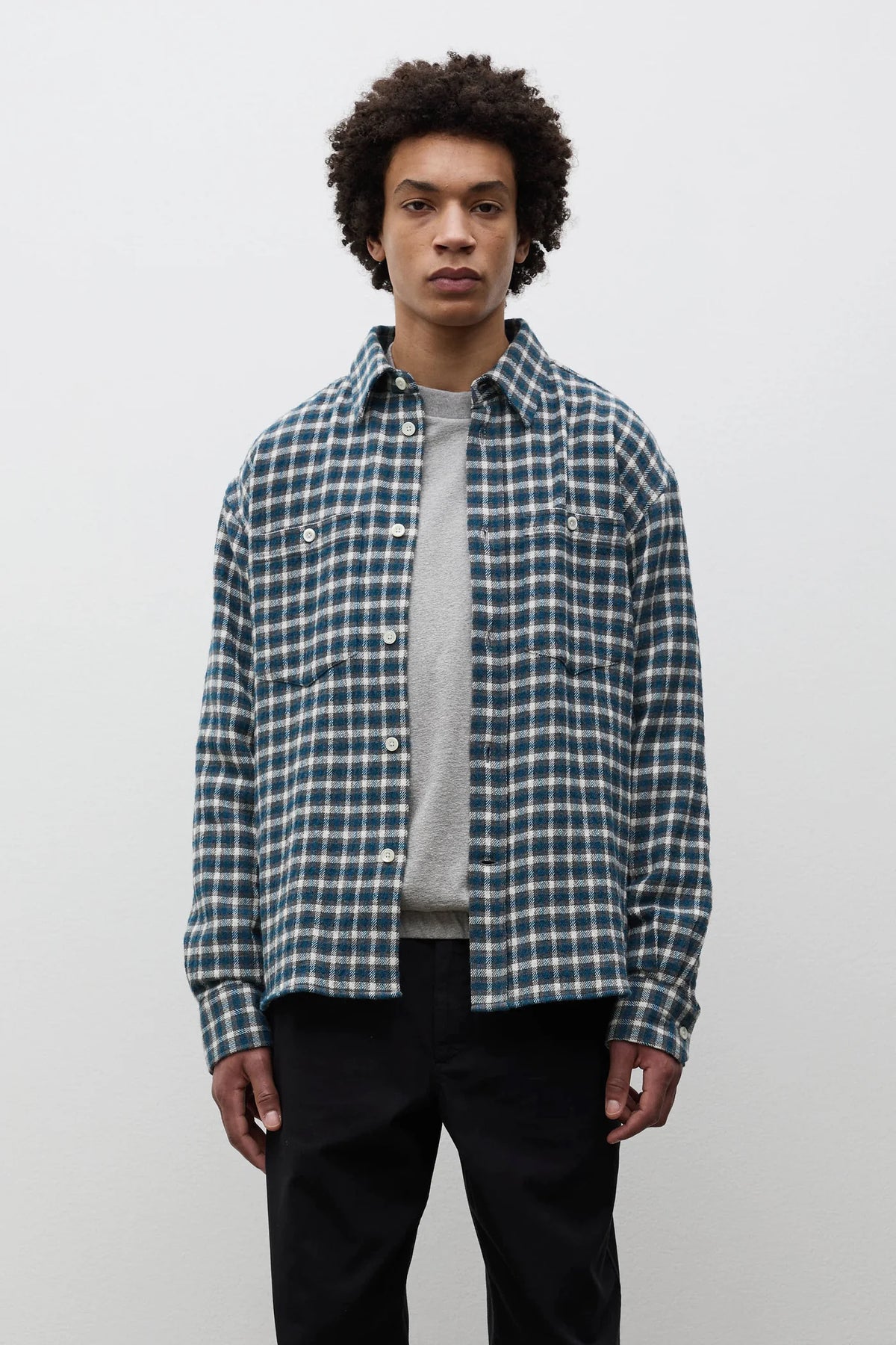 Falster Heavy Check Shirt North Sea_3