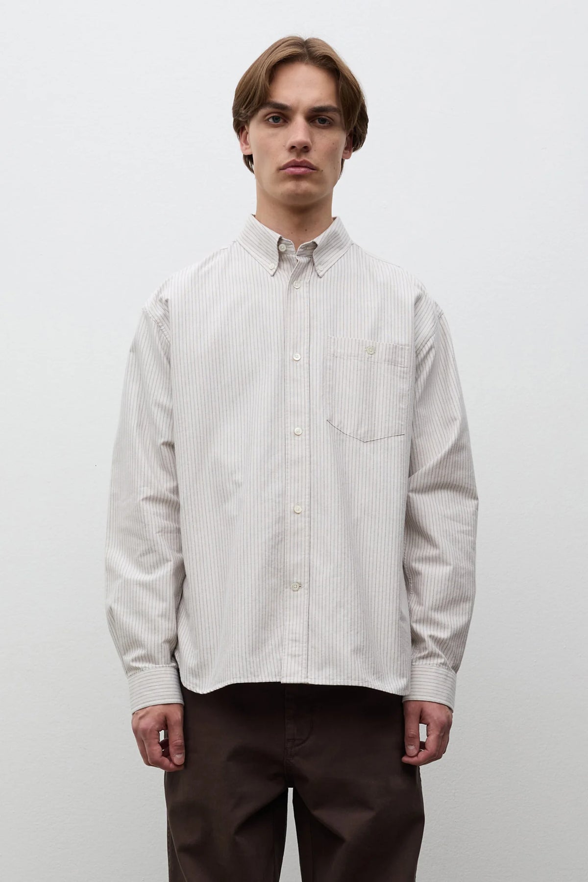Falster Oversize Oxford BD Shirt Dark Dust Green_3