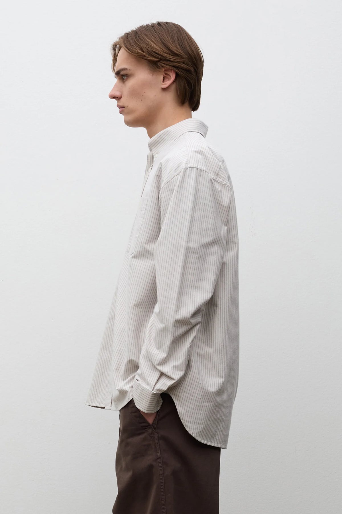 Falster Oversize Oxford BD Shirt Dark Dust Green_4
