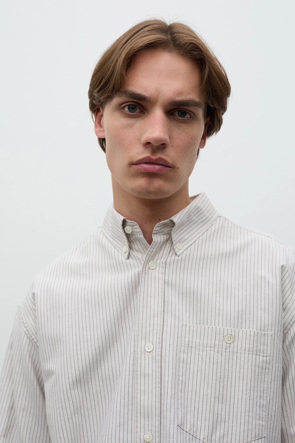Falster Oversize Oxford BD Shirt Dark Dust Green_6