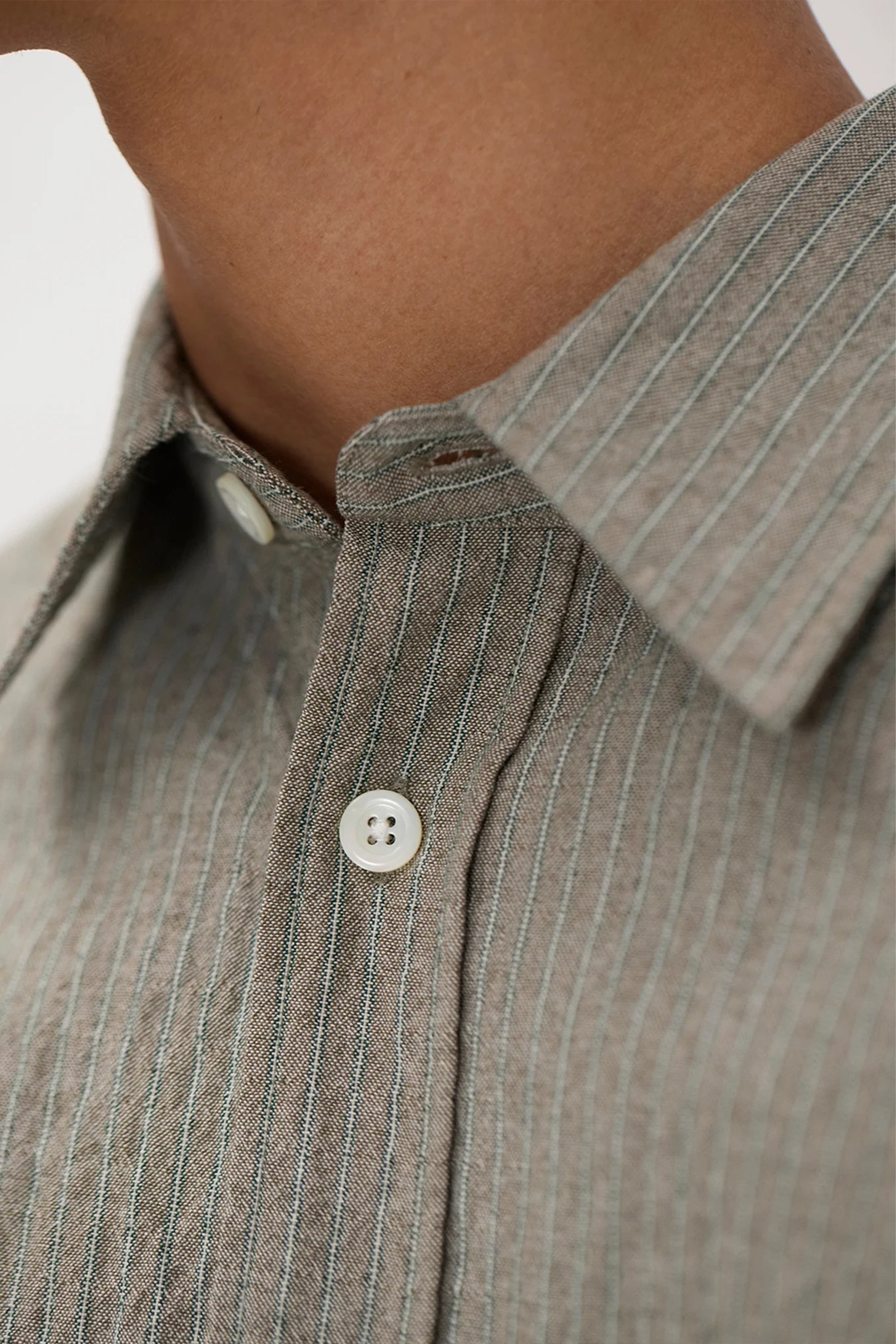 Falster Oversized Textured Stripe Shirt Vetiver_3