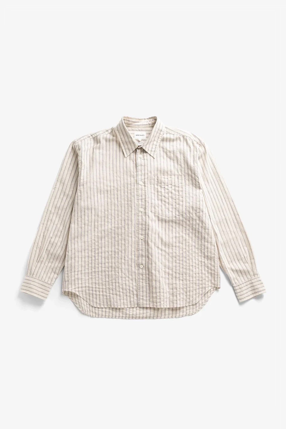 Falster Stripe Oversized Shirt Natural Ecru