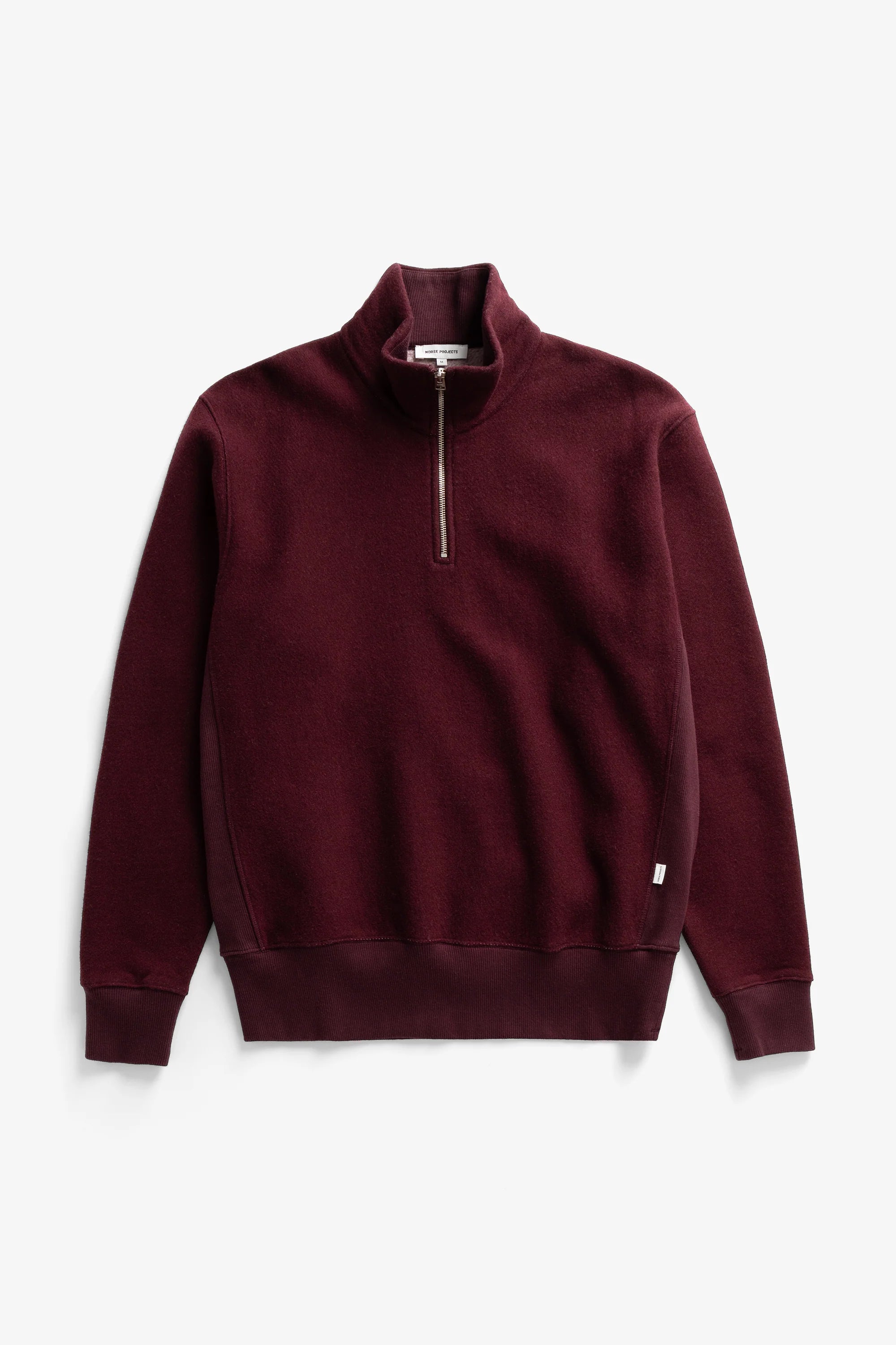Flossli Relaxed Cotton Wool Half Zip Sweatshirt Mahogany_5