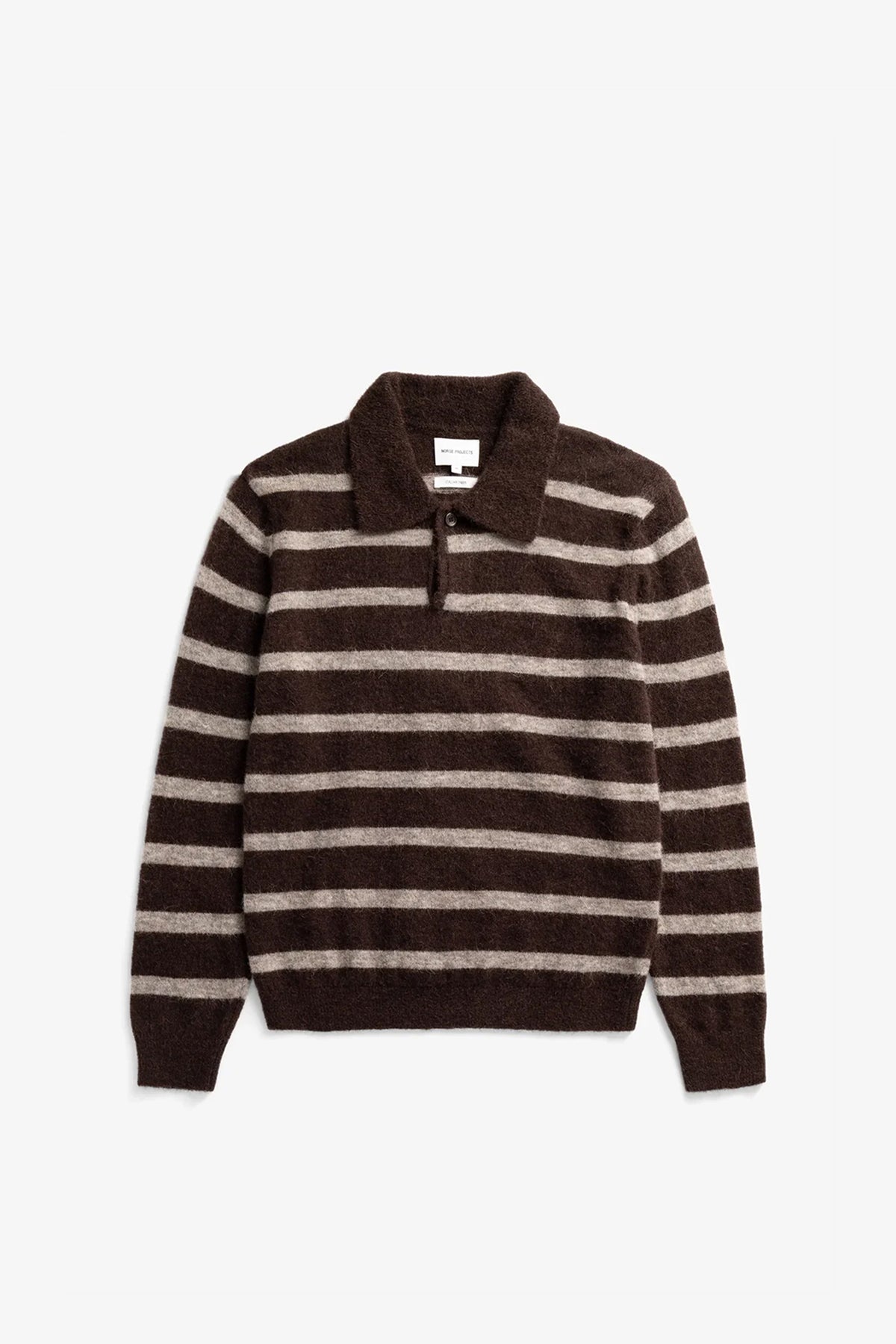 Gudme Baby Alpaca Stripe Polo Delicioso Brown