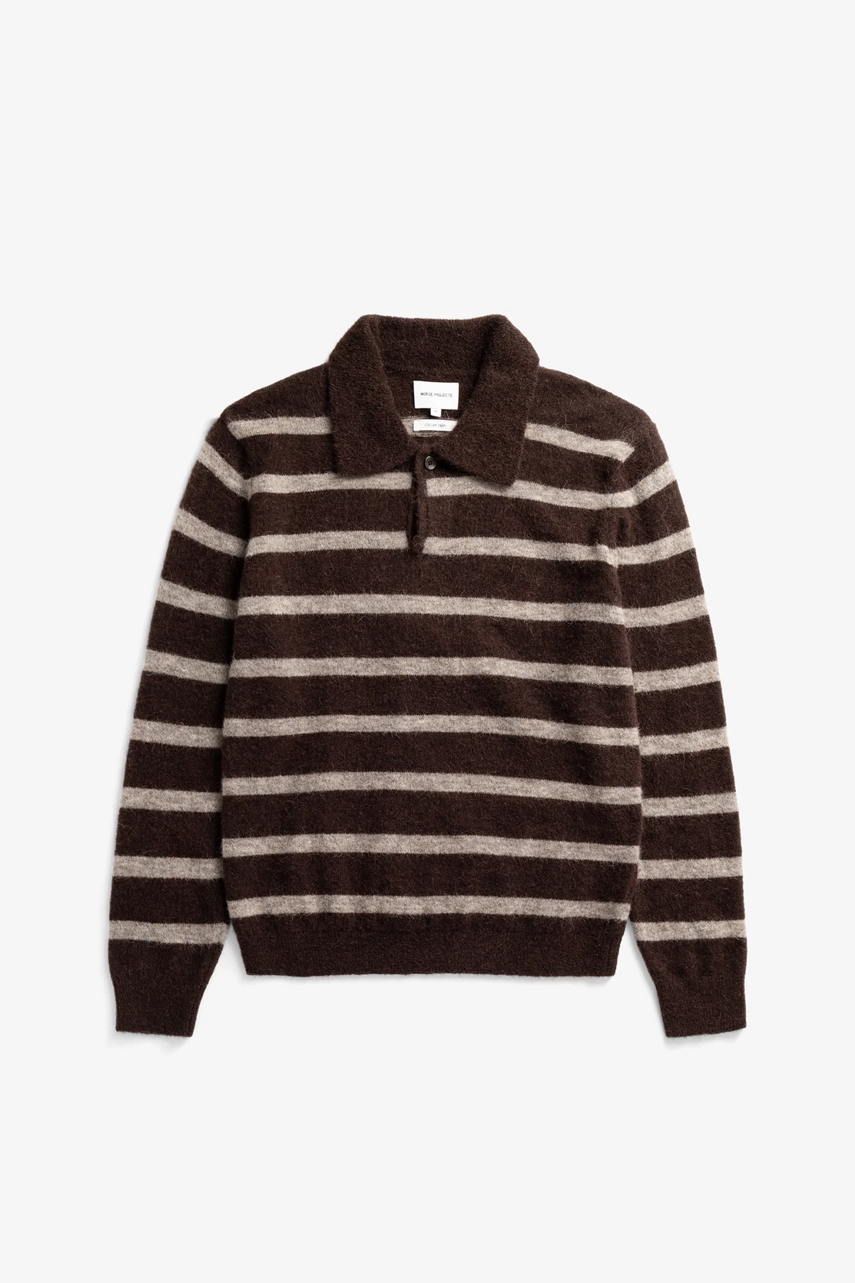 Gudme Baby Alpaca Stripe Polo Delicioso Brown