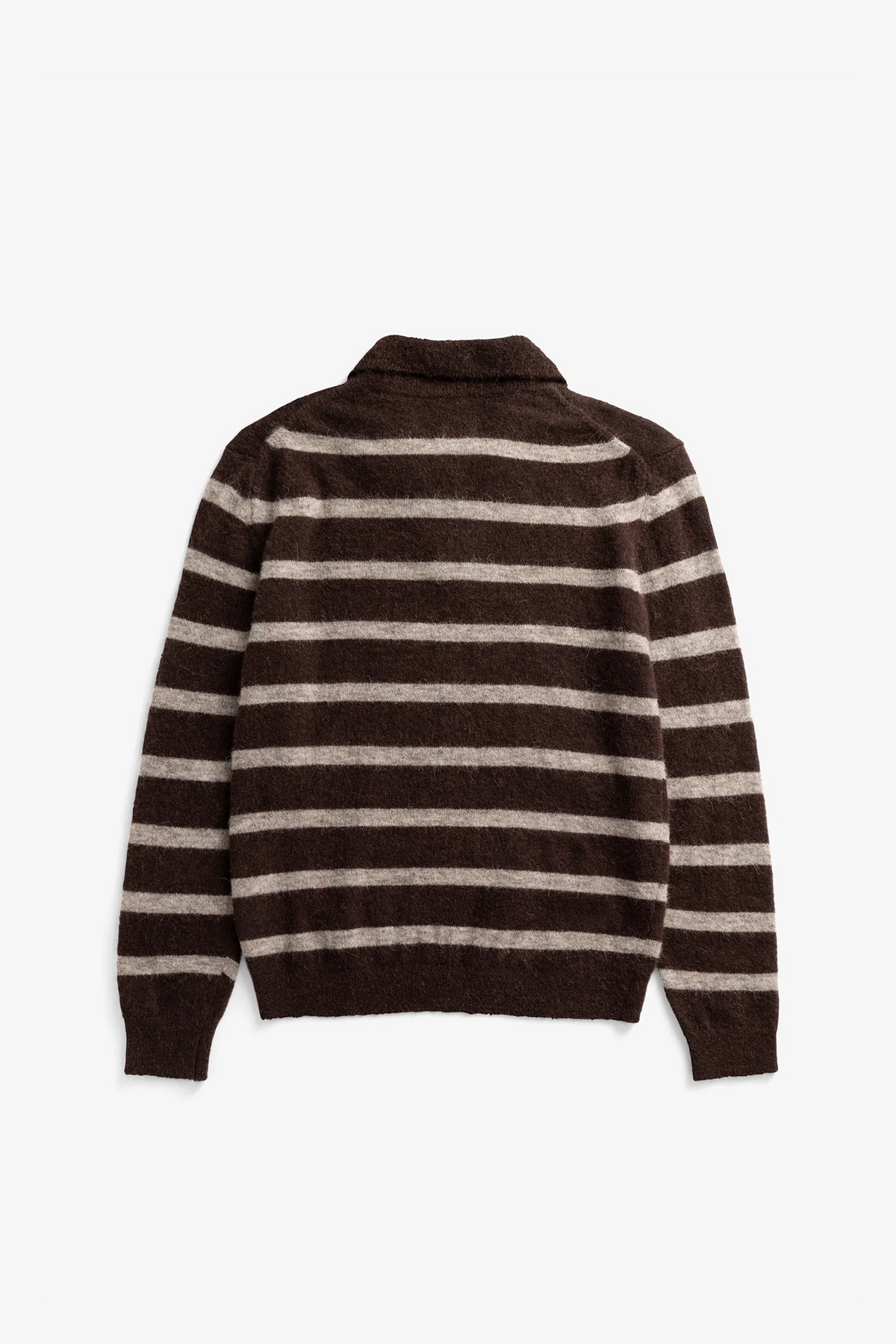 Gudme Baby Alpaca Stripe Polo Delicioso Brown_2
