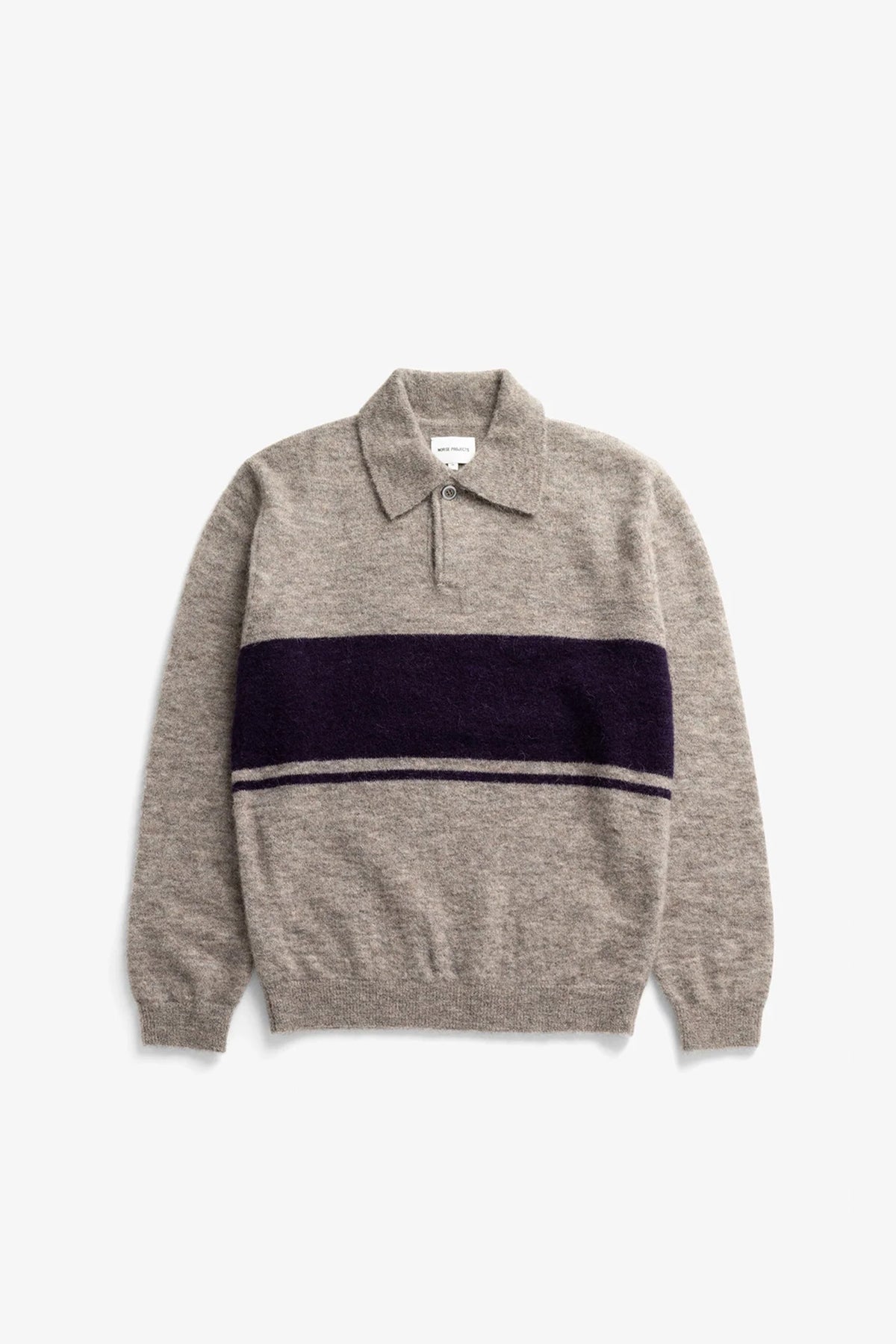 Gudme Baby Alpaca Stripe Polo Walnut
