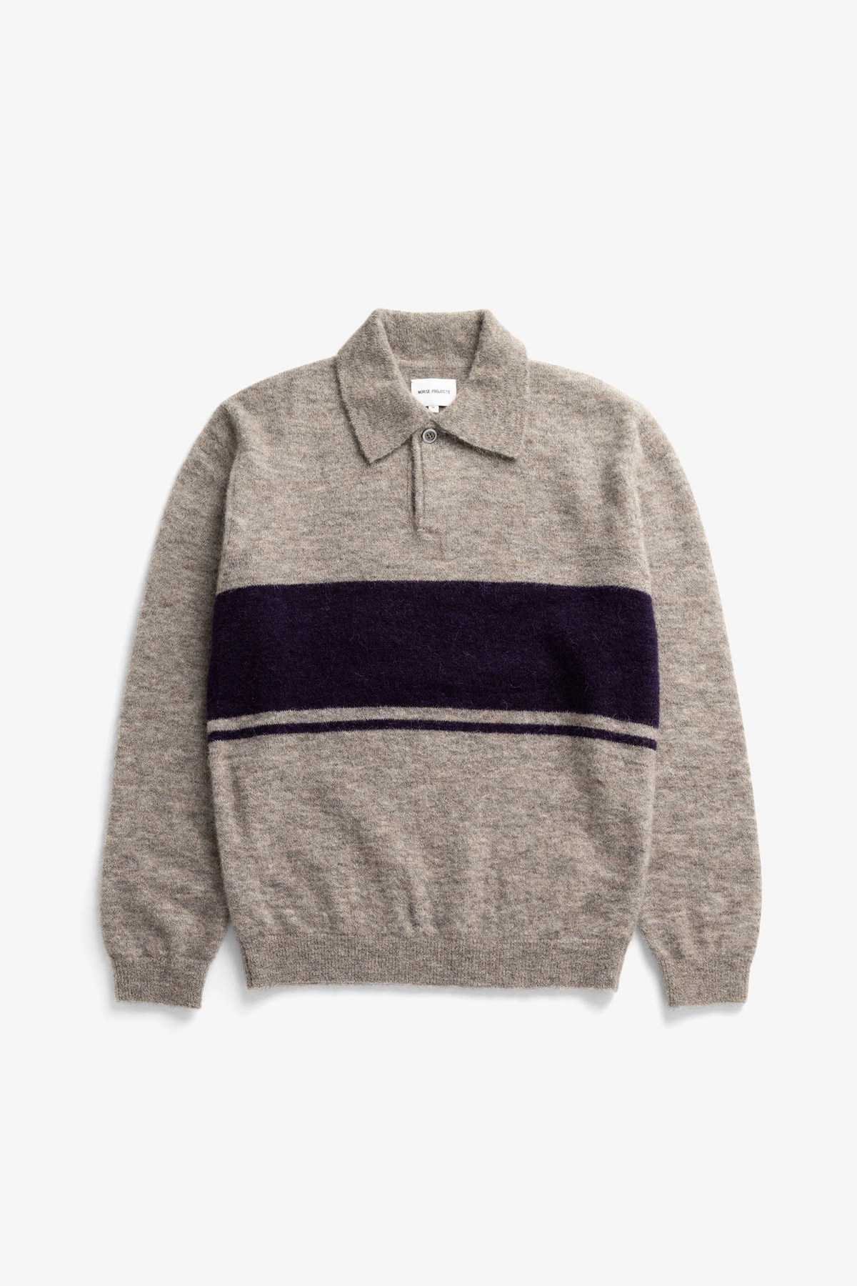 Gudme Baby Alpaca Stripe Polo Walnut_1