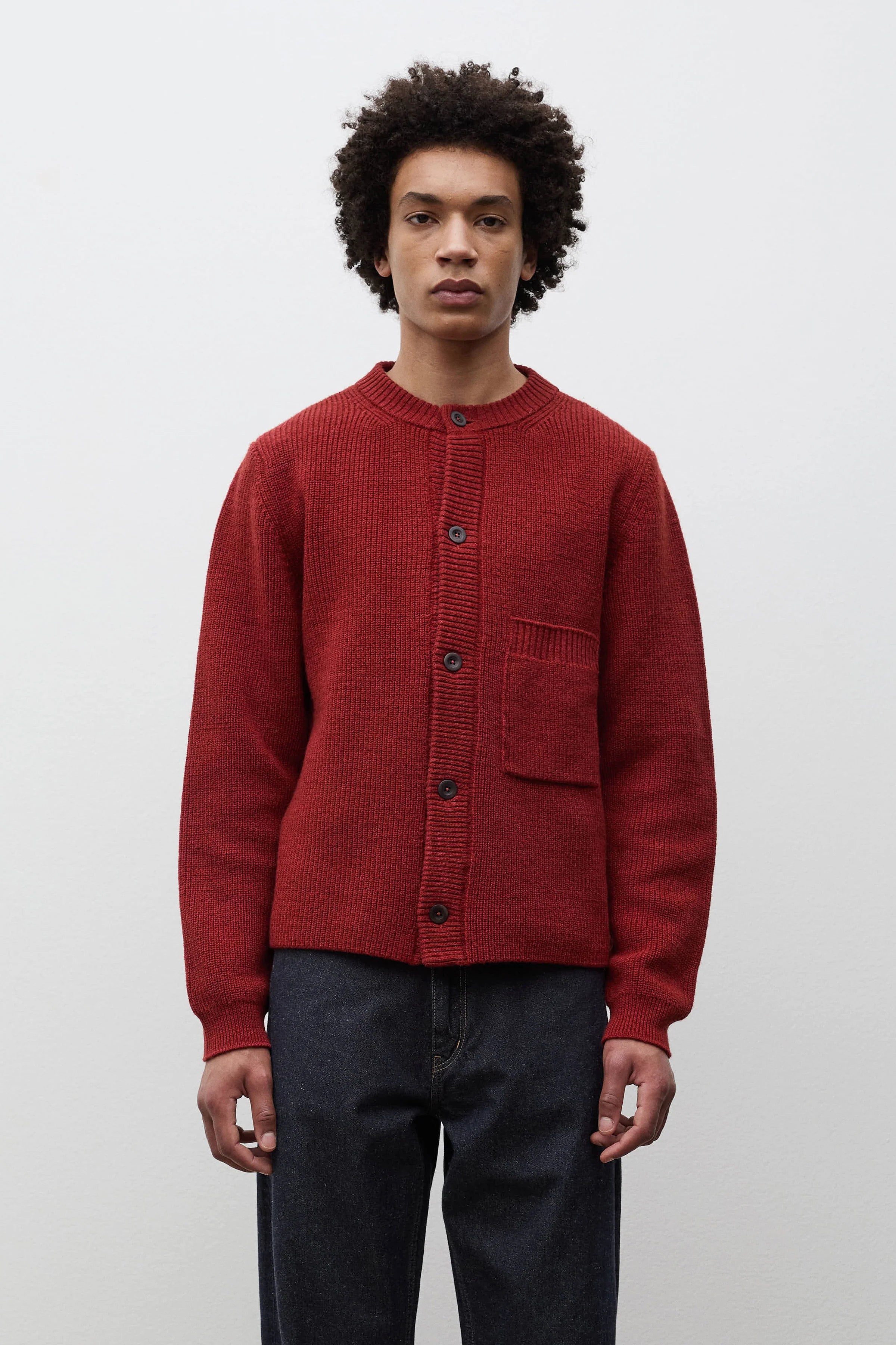 Gullverket Cotton Wool Rib Cardigan Cowhide