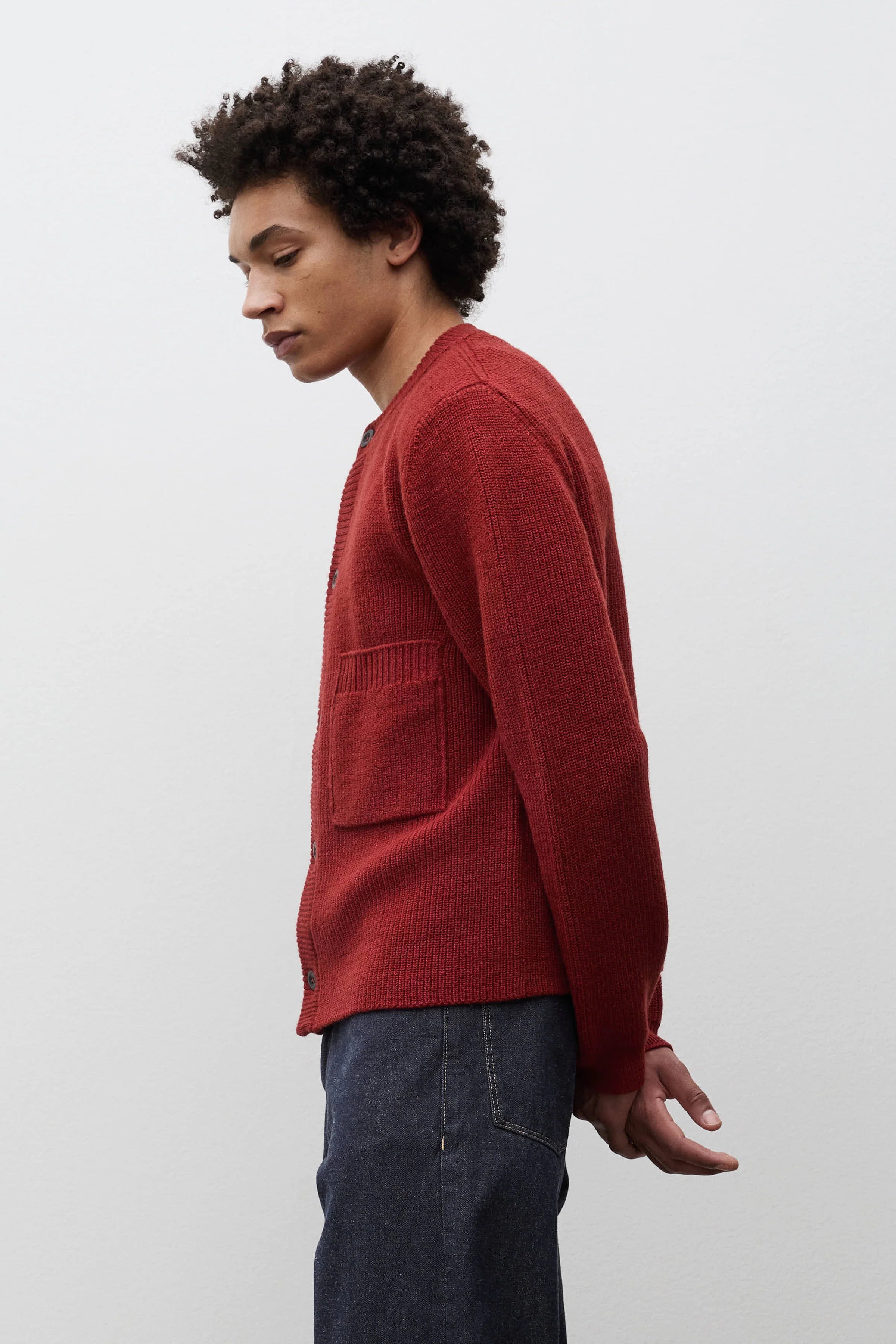 Gullverket Cotton Wool Rib Cardigan Cowhide_2