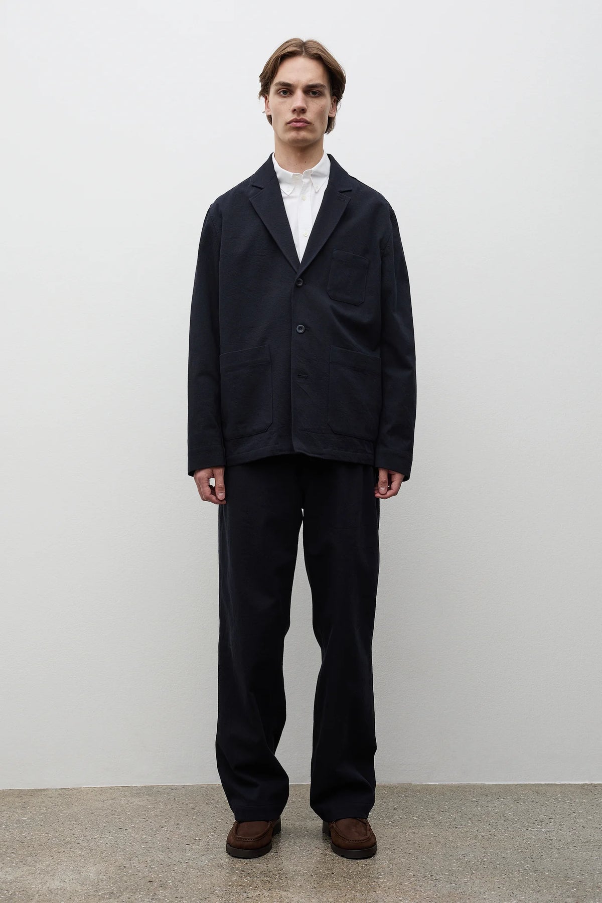 Hengifoss High Waist Cotton Wool Twill Trouser Dark Navy_3