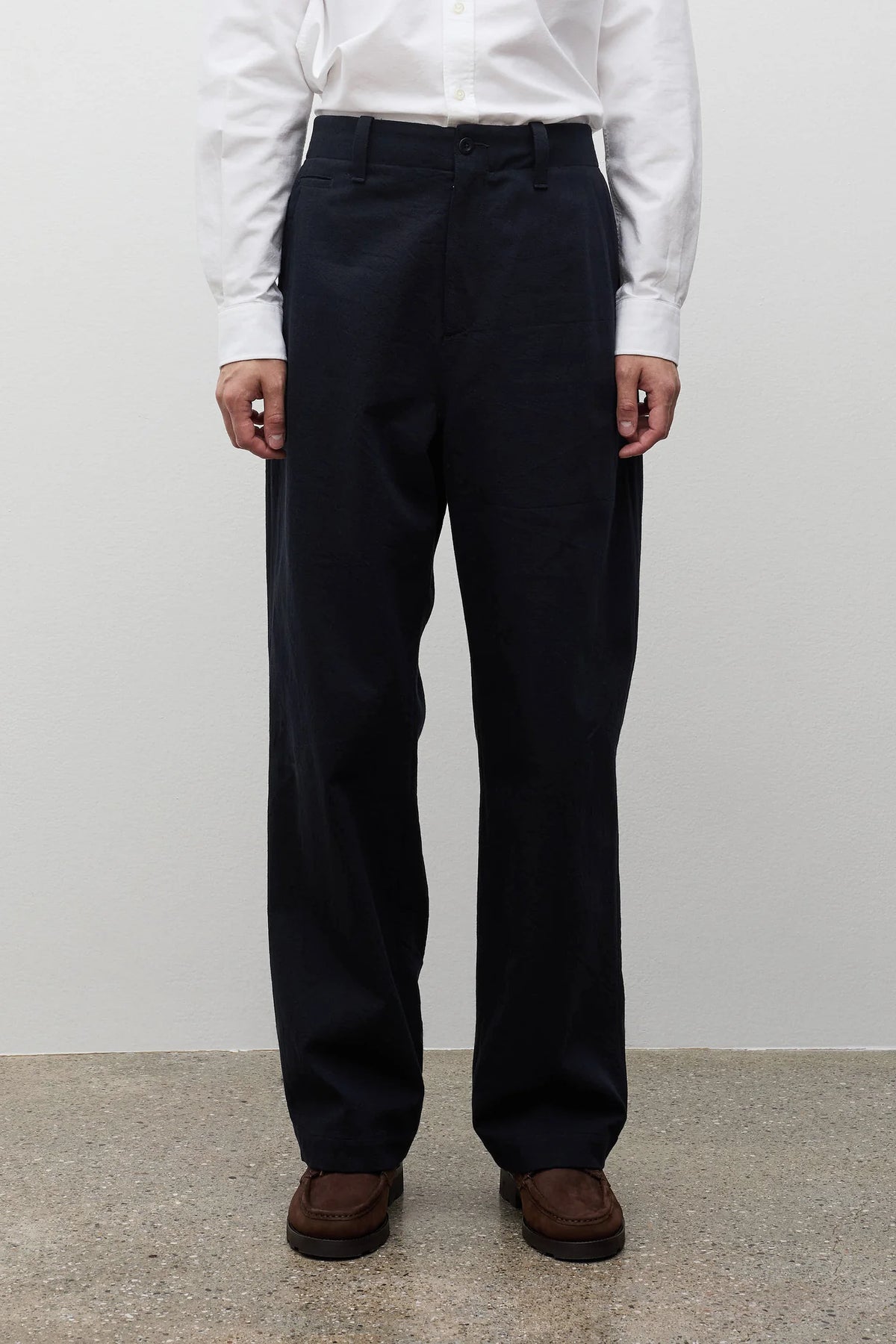Hengifoss High Waist Cotton Wool Twill Trouser Dark Navy_5