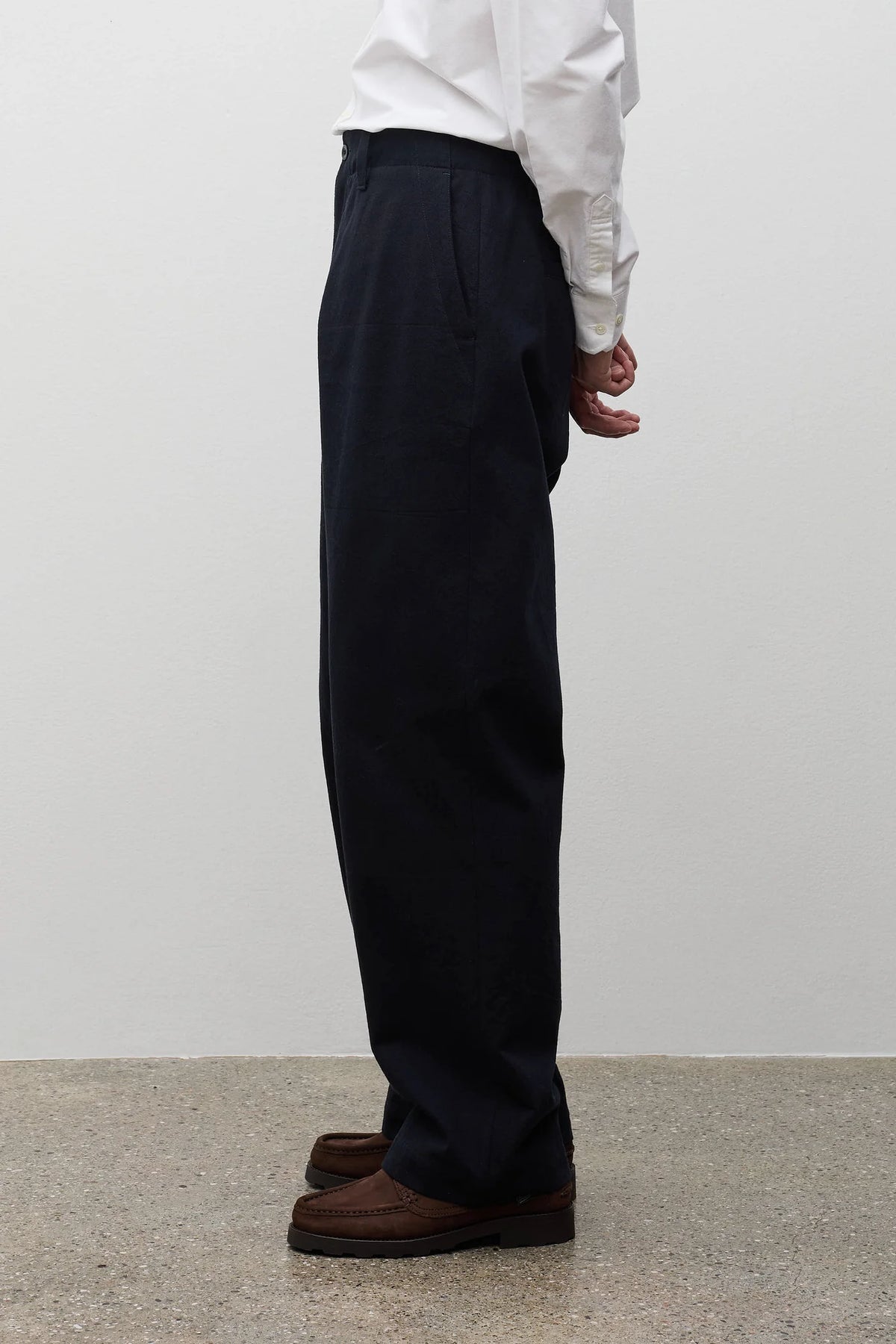 Hengifoss High Waist Cotton Wool Twill Trouser Dark Navy_6