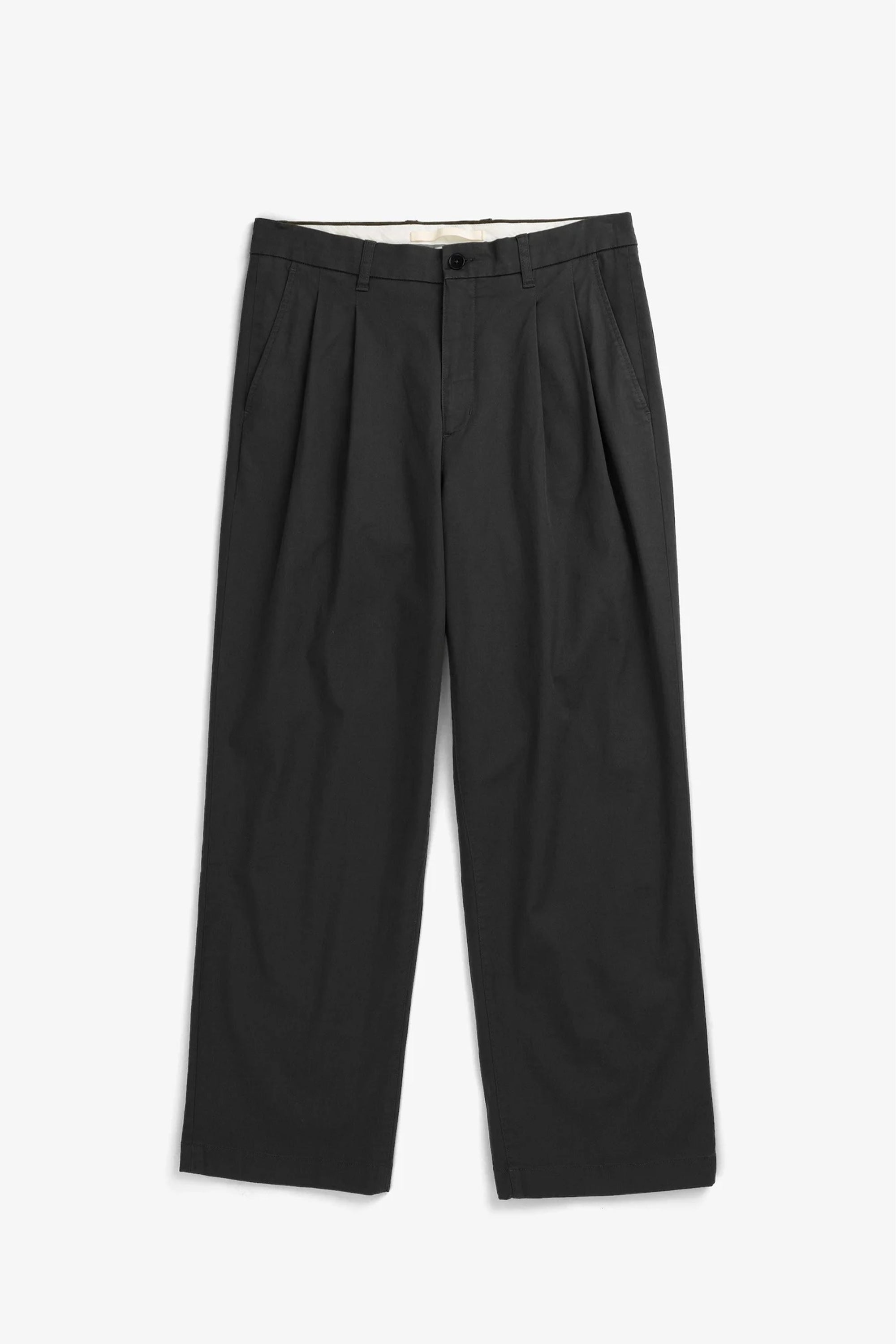 Hestur Relaxed Twill Pleated Trouser Black_1