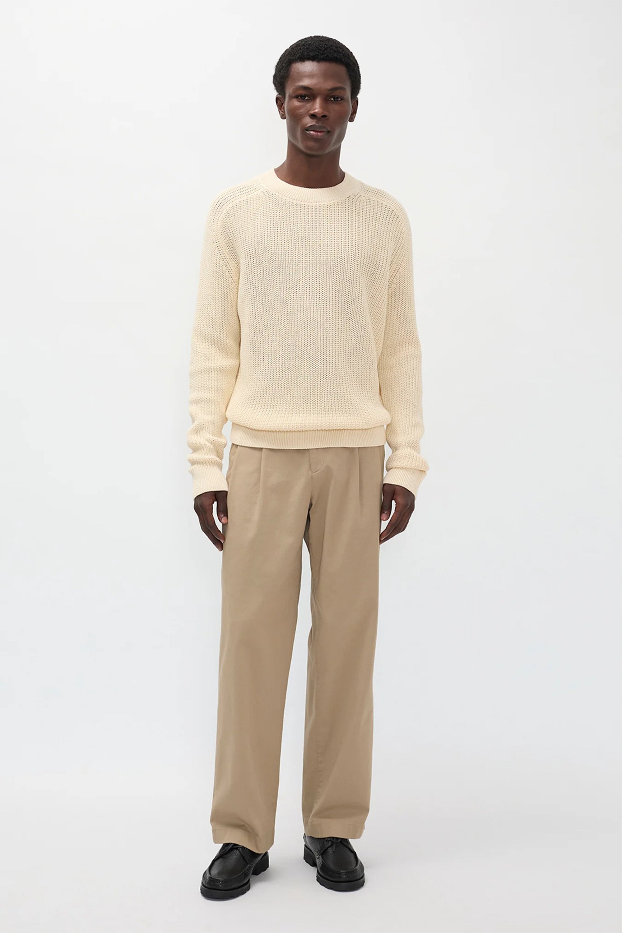 Hestur Relaxed Twill Pleated Trouser Light Khaki_1