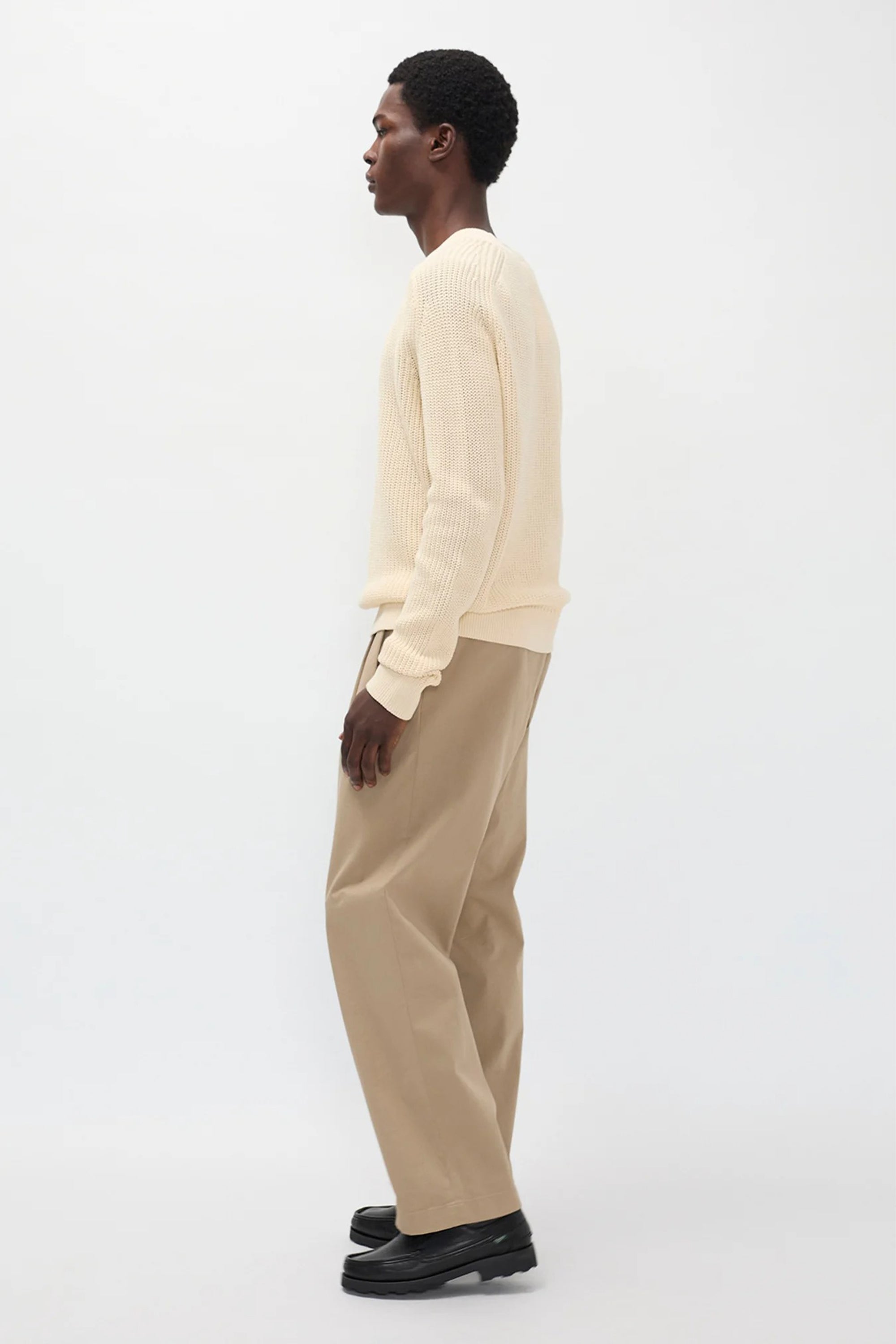Hestur Relaxed Twill Pleated Trouser Light Khaki_2