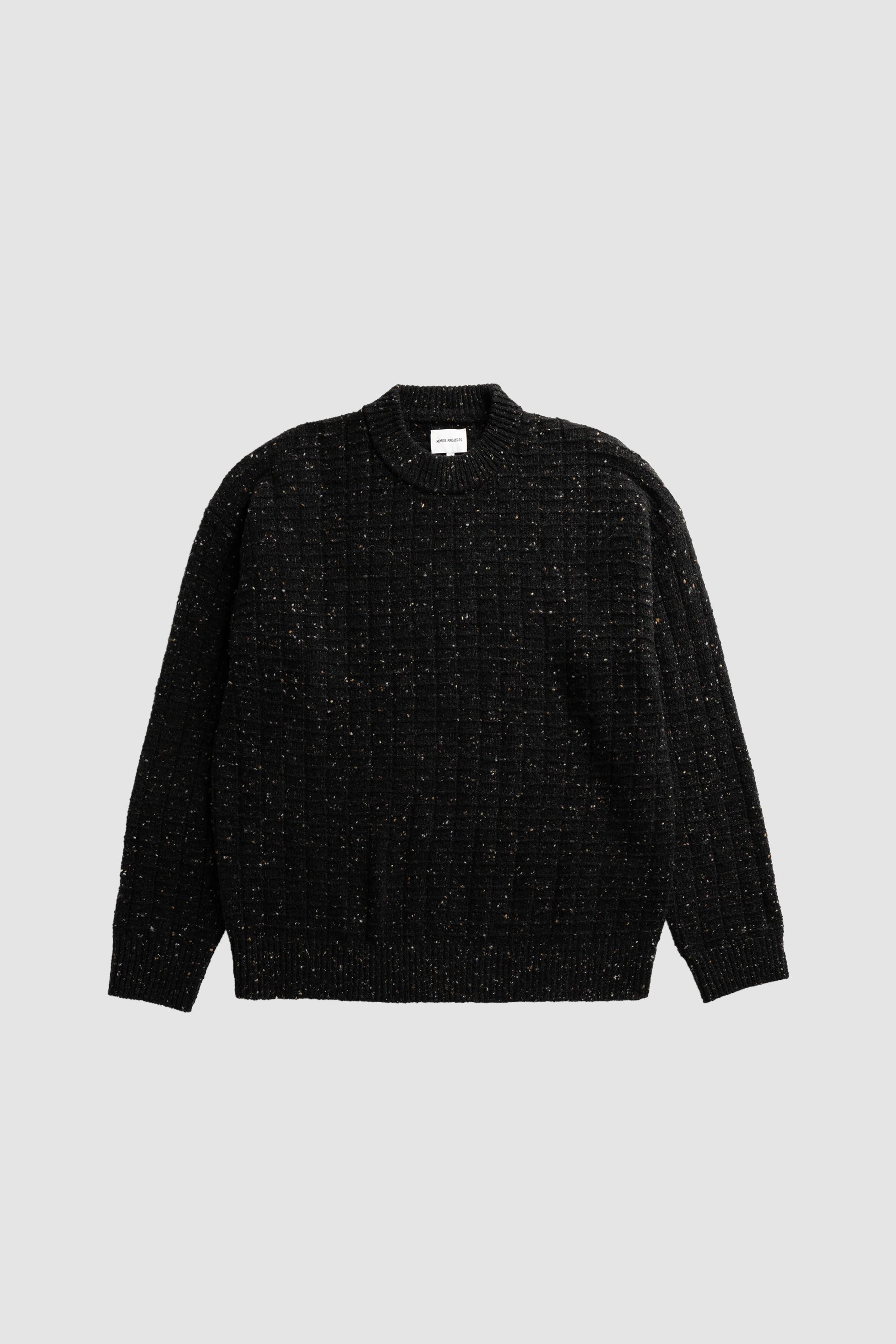 Hirtshals Donegal Square Sweater Charcoal Melange