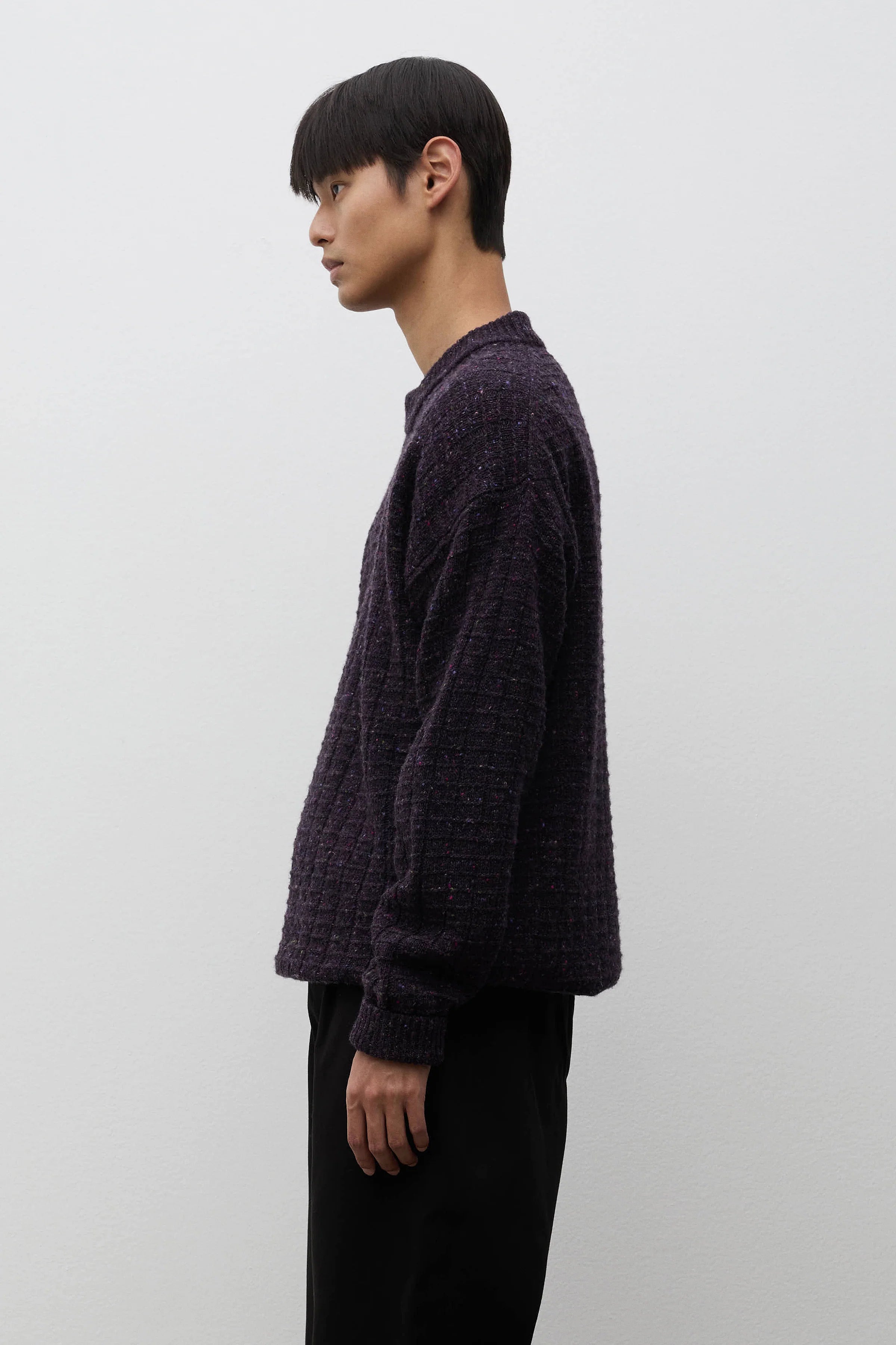 Hirtshals Donegal Square Sweater Darkest Purple_2