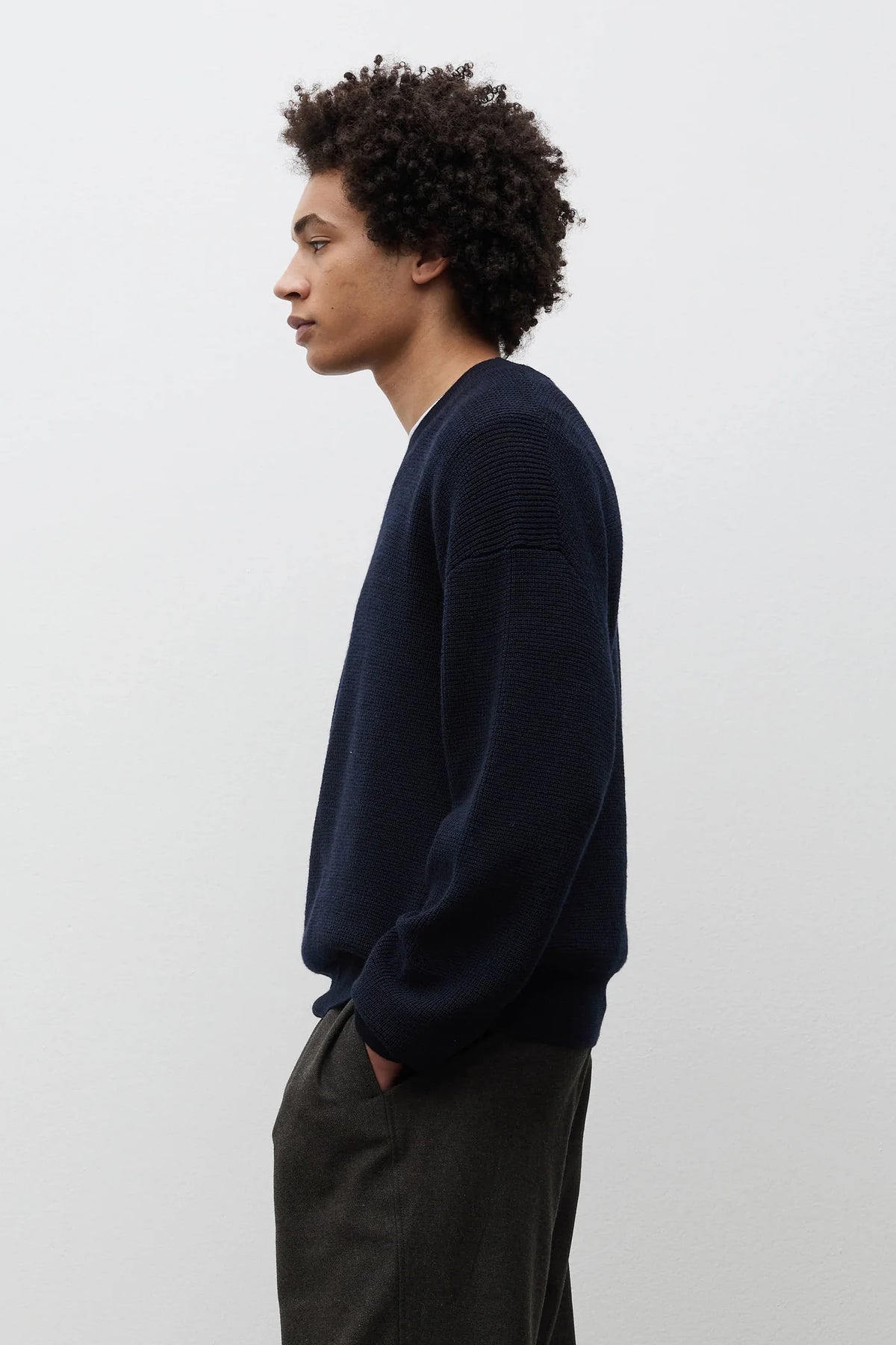 Hirtshals Tech Merino Waffle Crewneck Dark Navy_3