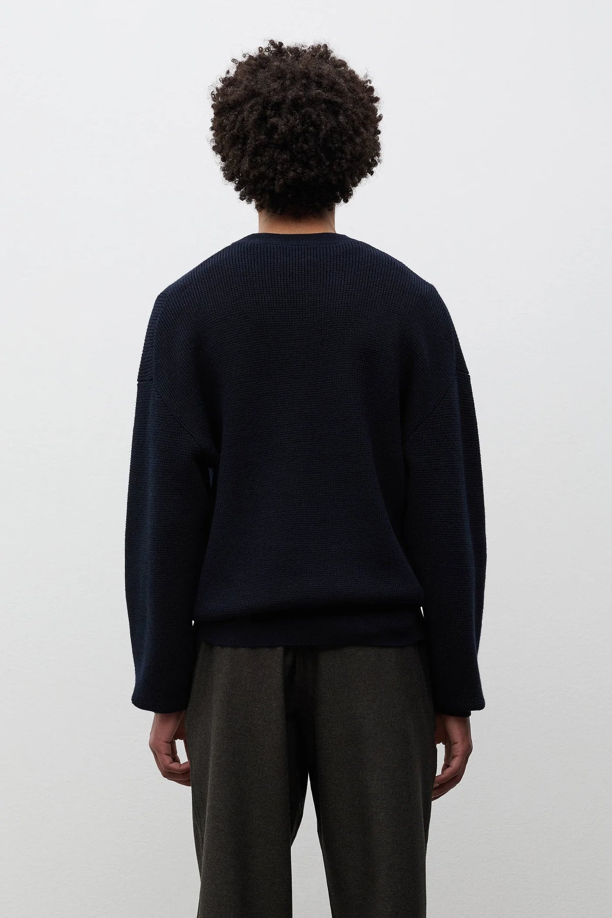 Hirtshals Tech Merino Waffle Crewneck Dark Navy_4