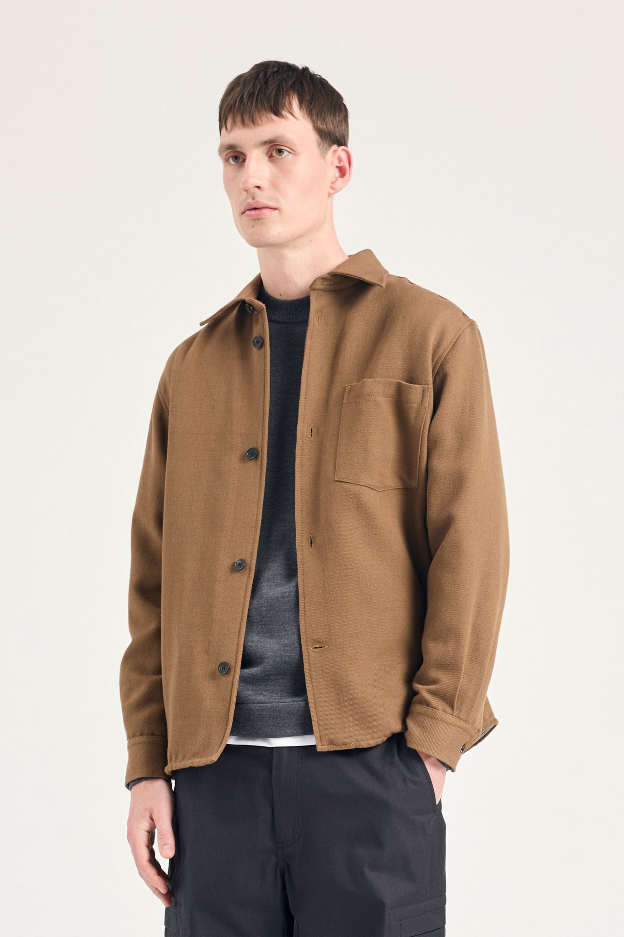 Hjalmer Cavalry Cotton Wool Over Shirt Oak