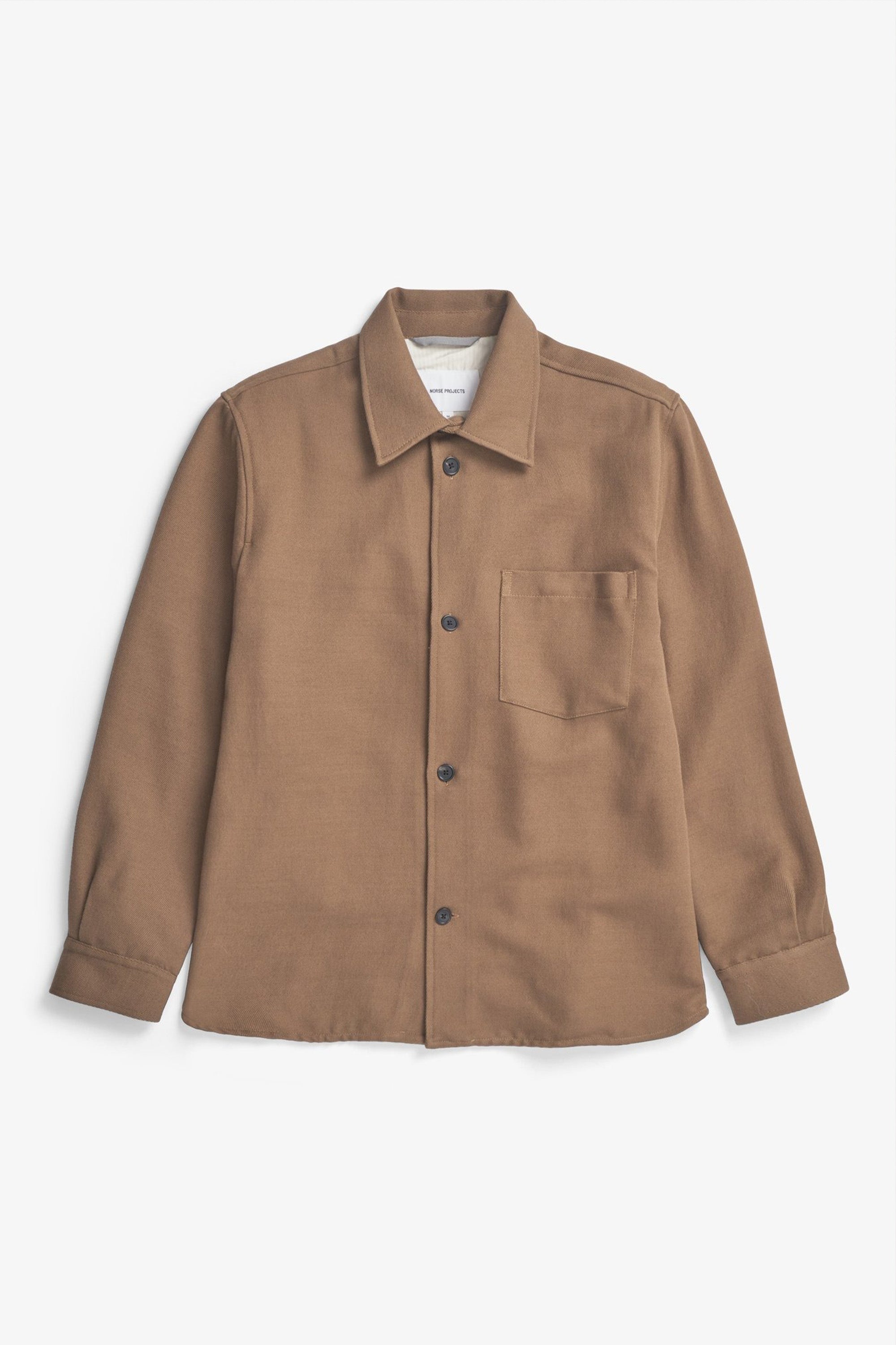 Hjalmer Cavalry Cotton Wool Over Shirt Oak_4