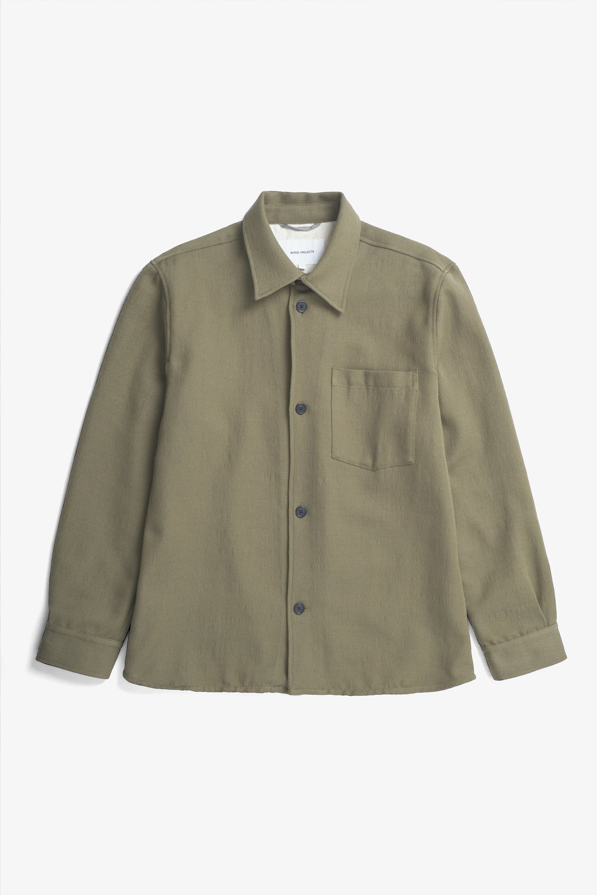 Hjalmer Cavalry Cotton Wool Over Shirt Olive Night_4