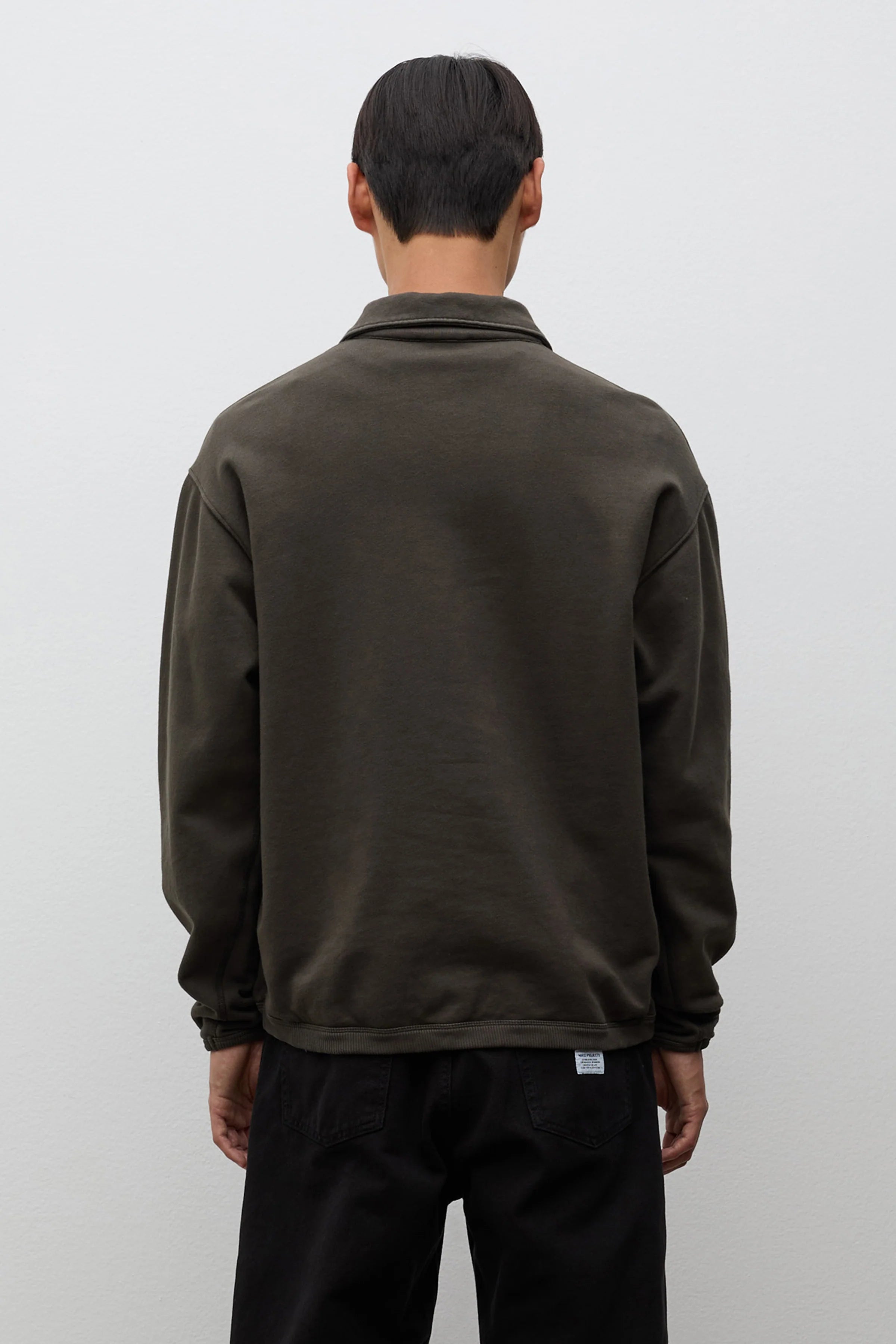 Hjartdal Brushed Diagonal Cotton Fleece Polo Beech Green_3