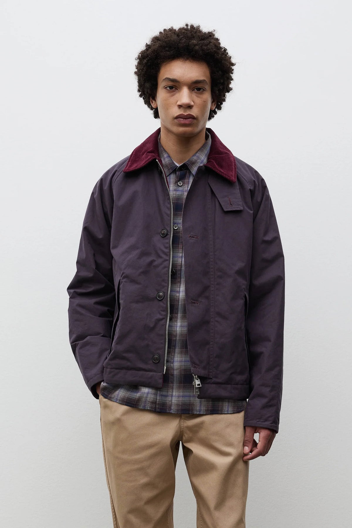 Holmen Wax Raglan Insulated Jacket Darkest Purple_3