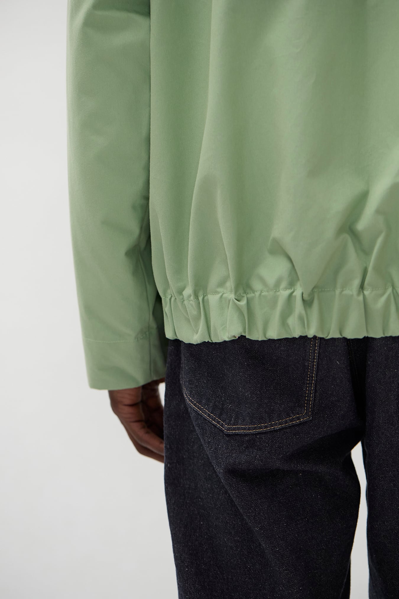 Holmen Wax Raglan Light Jacket Basil_5