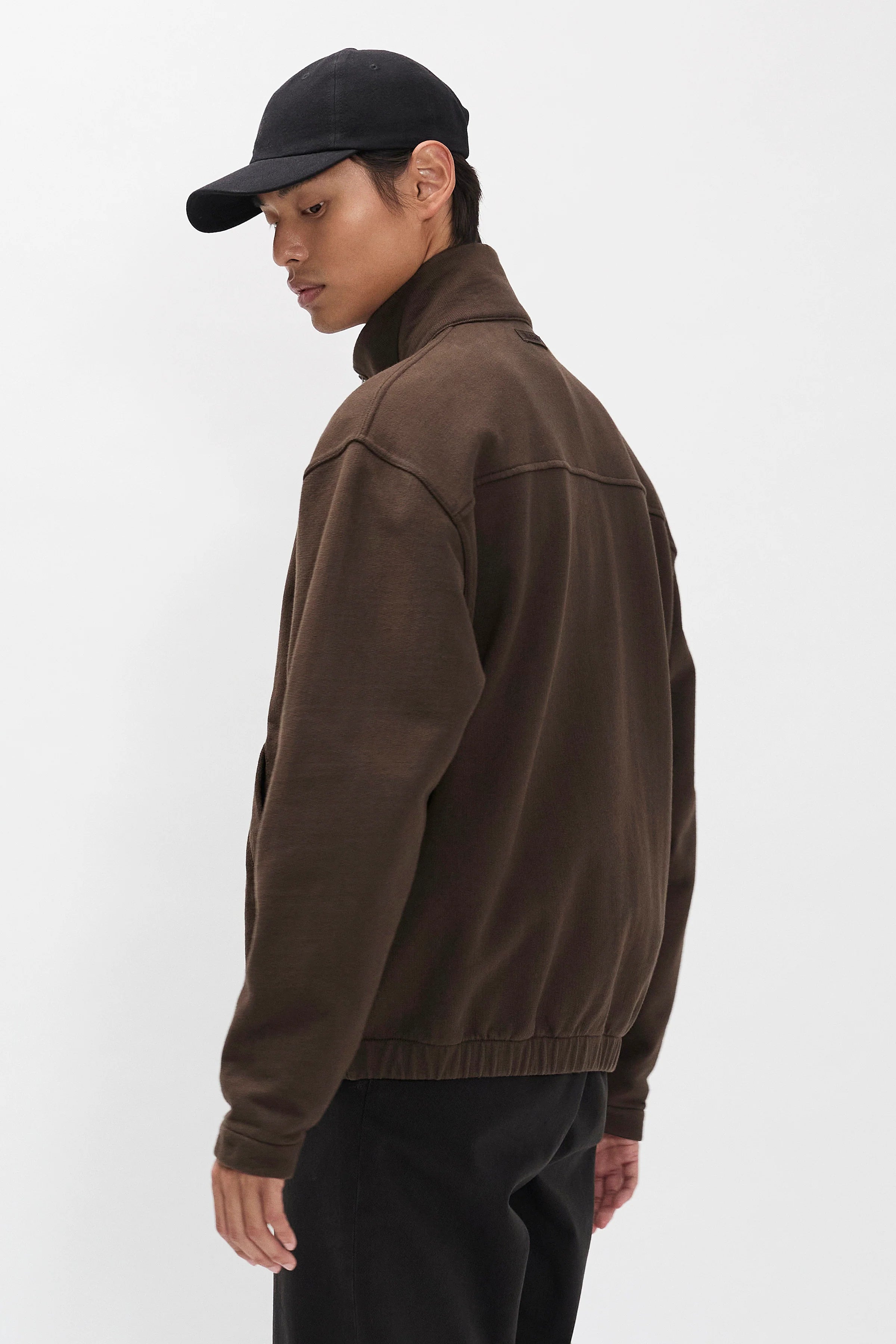 Hornidal Relaxed Organic Loopback Track Jacket Delicioso Brown