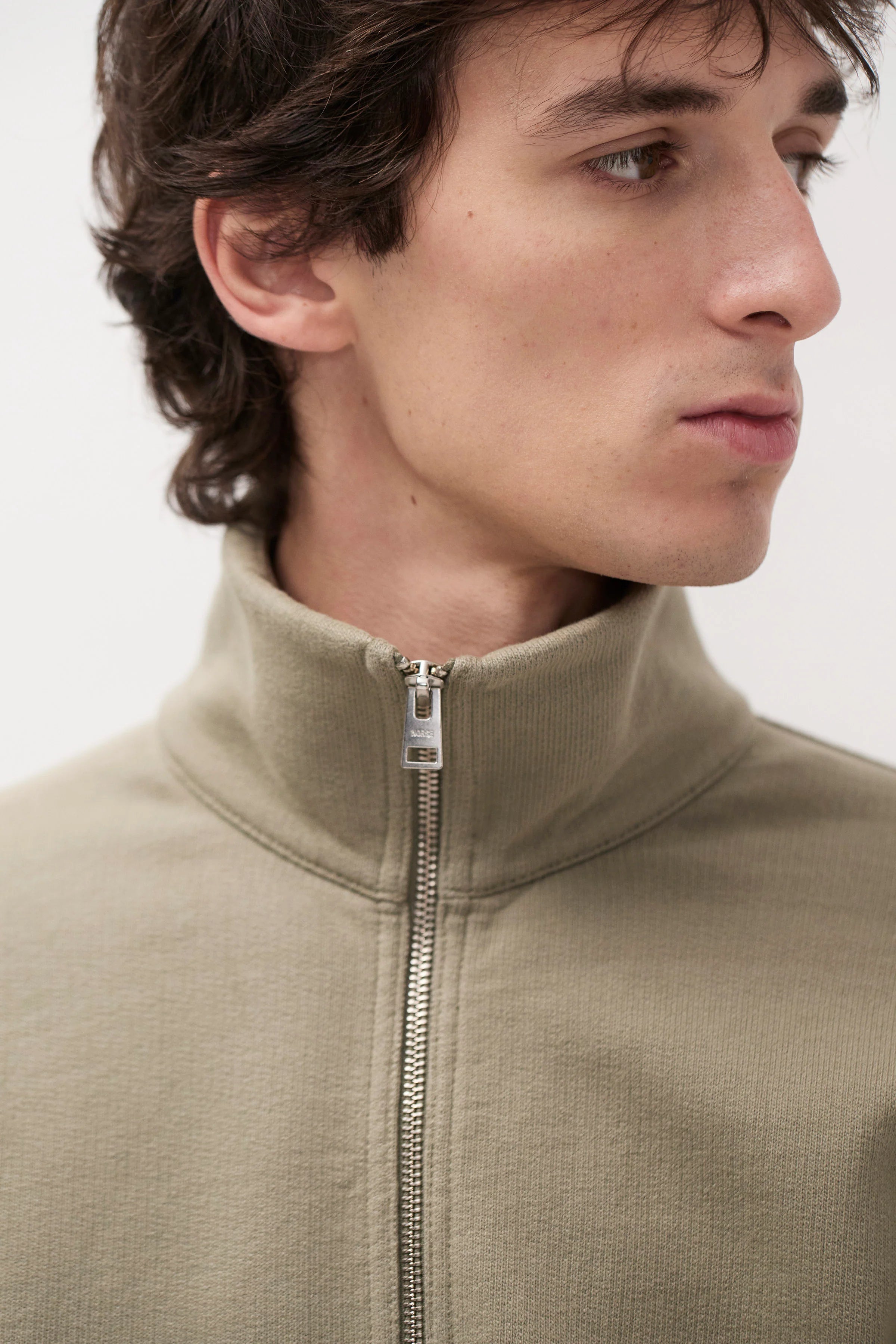 Hornidal Relaxed Organic Loopback Track Jacket Vetiver_4
