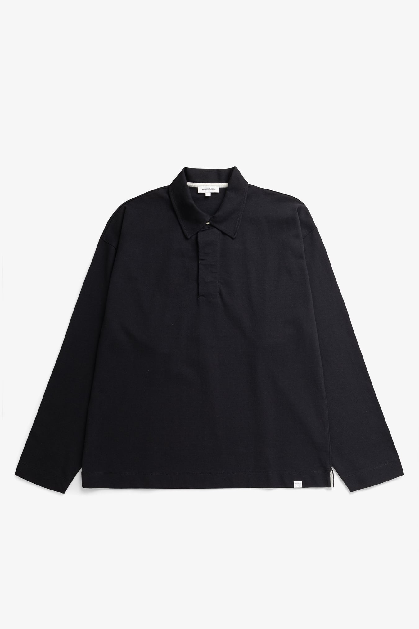 Isefjord Compact Cotton LS Polo Black