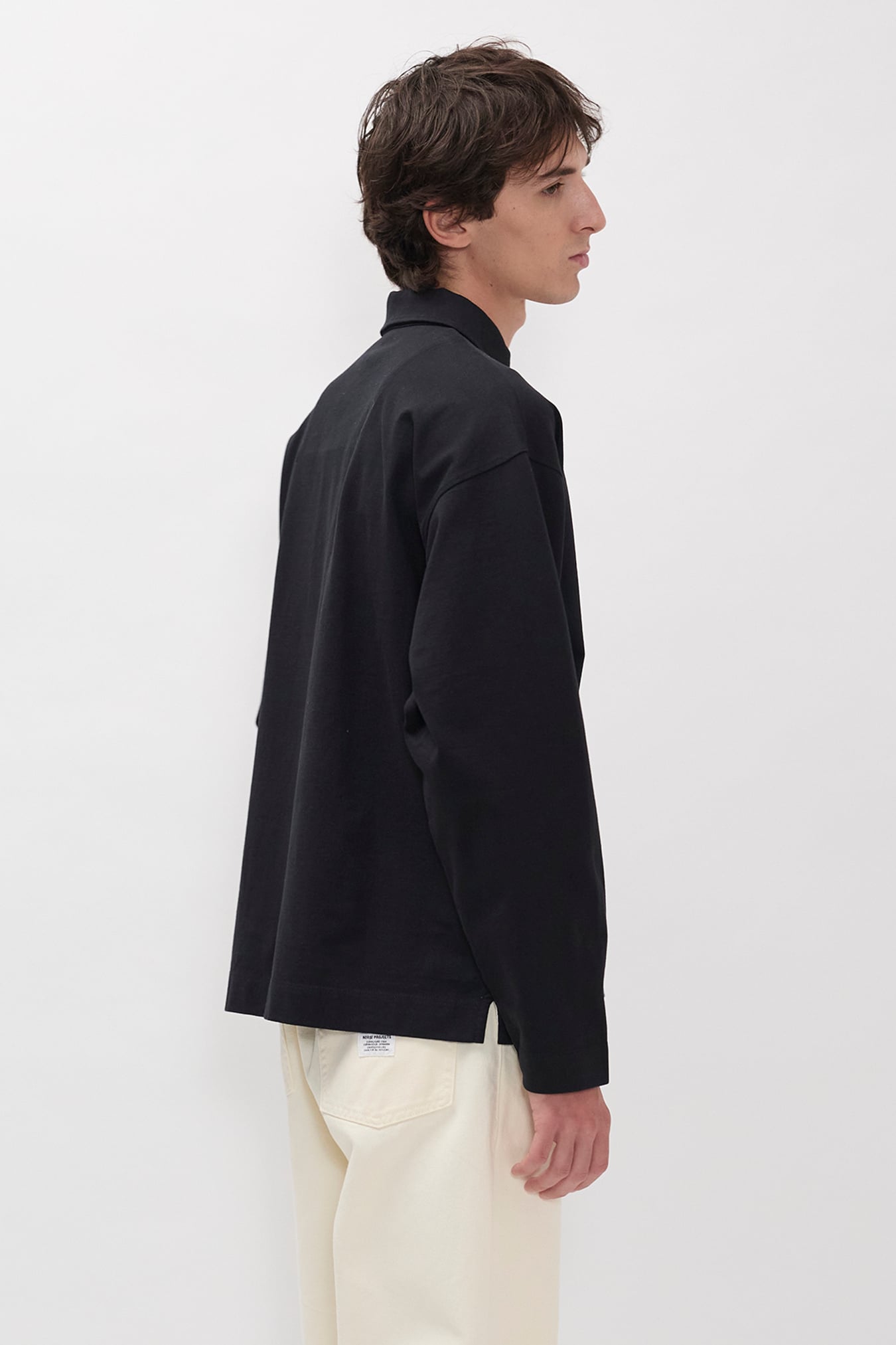 Isefjord Compact Cotton LS Polo Black_3