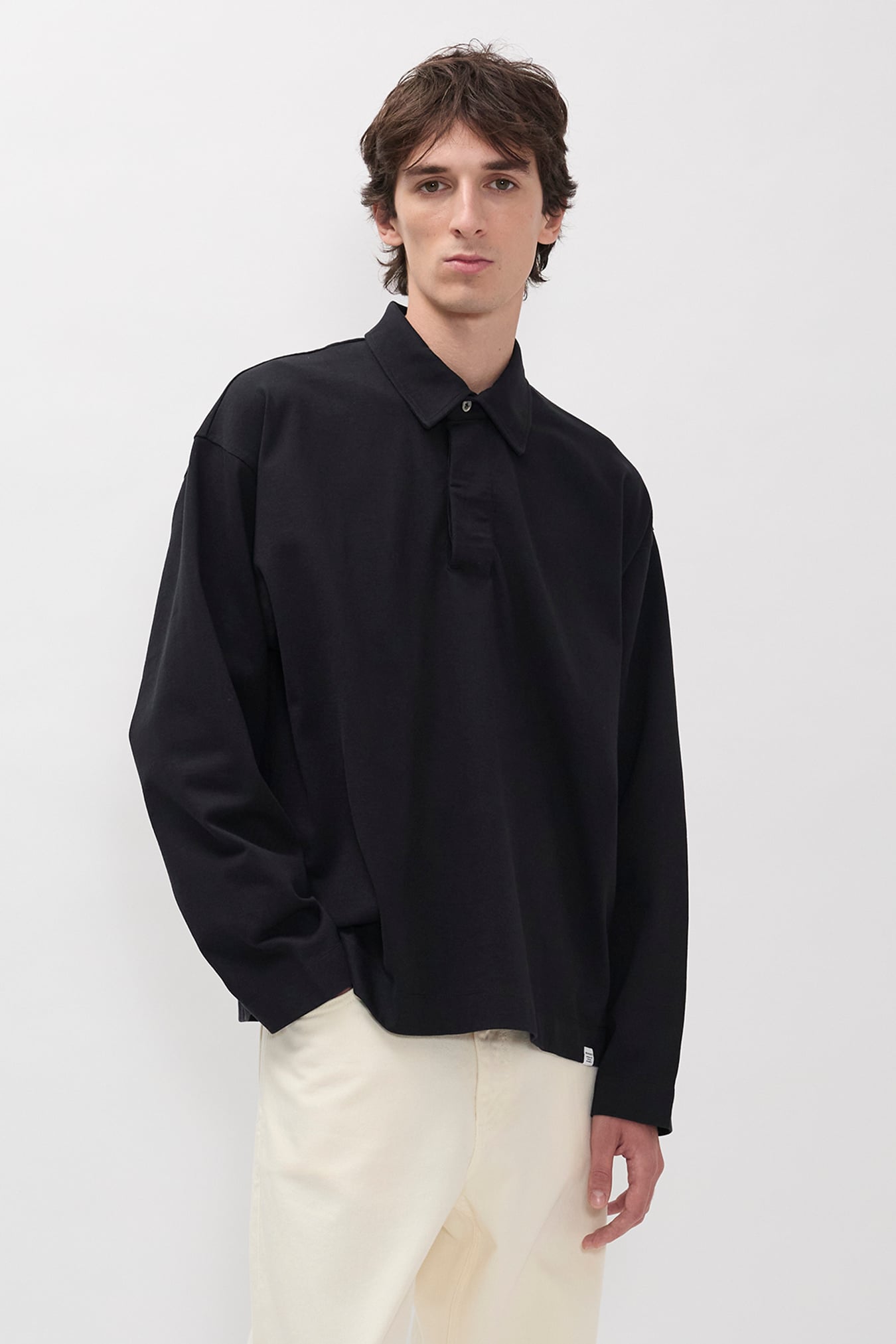 Isefjord Compact Cotton LS Polo Black_4