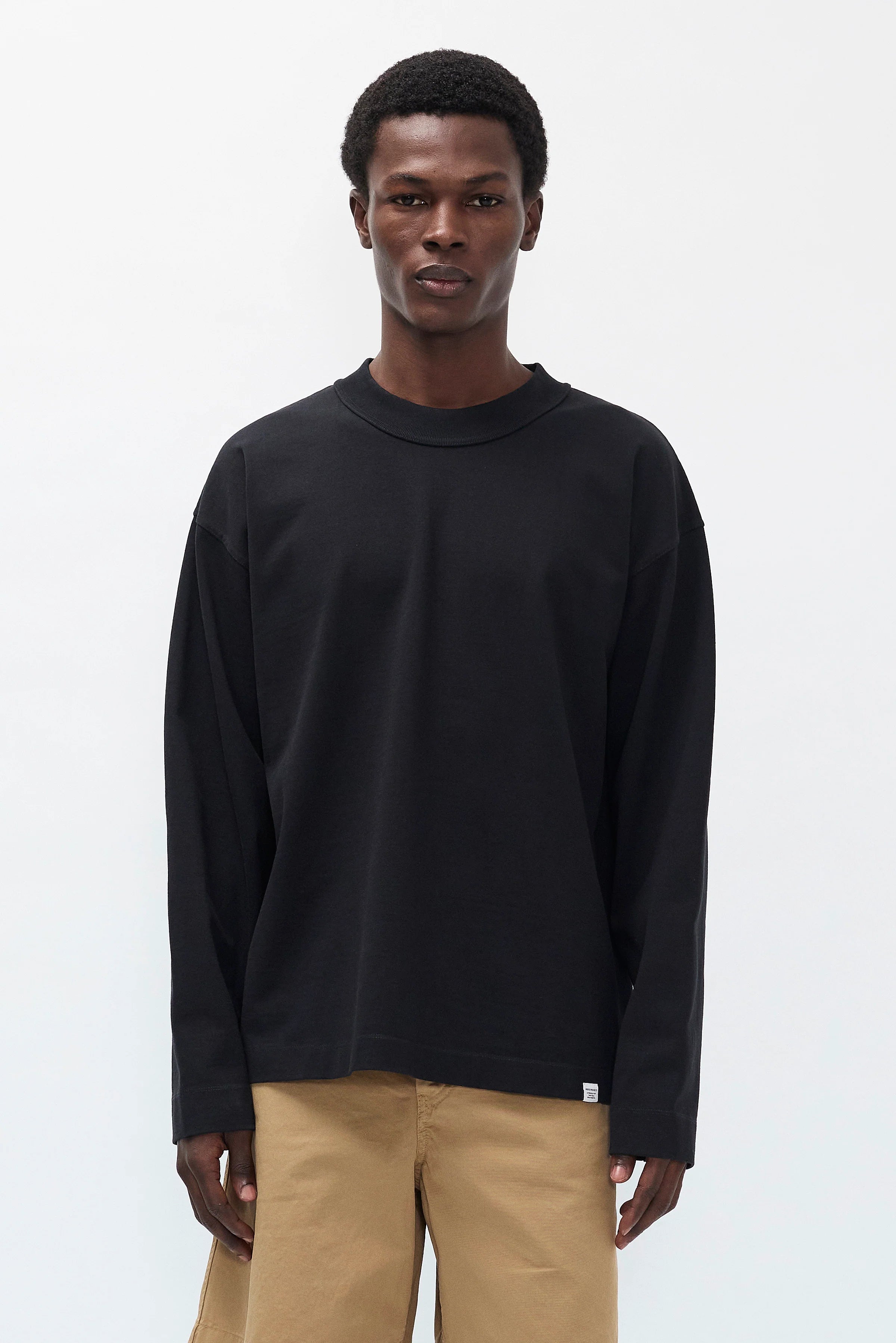 Isefjord Compact Cotton LS T-Shirt Black_1