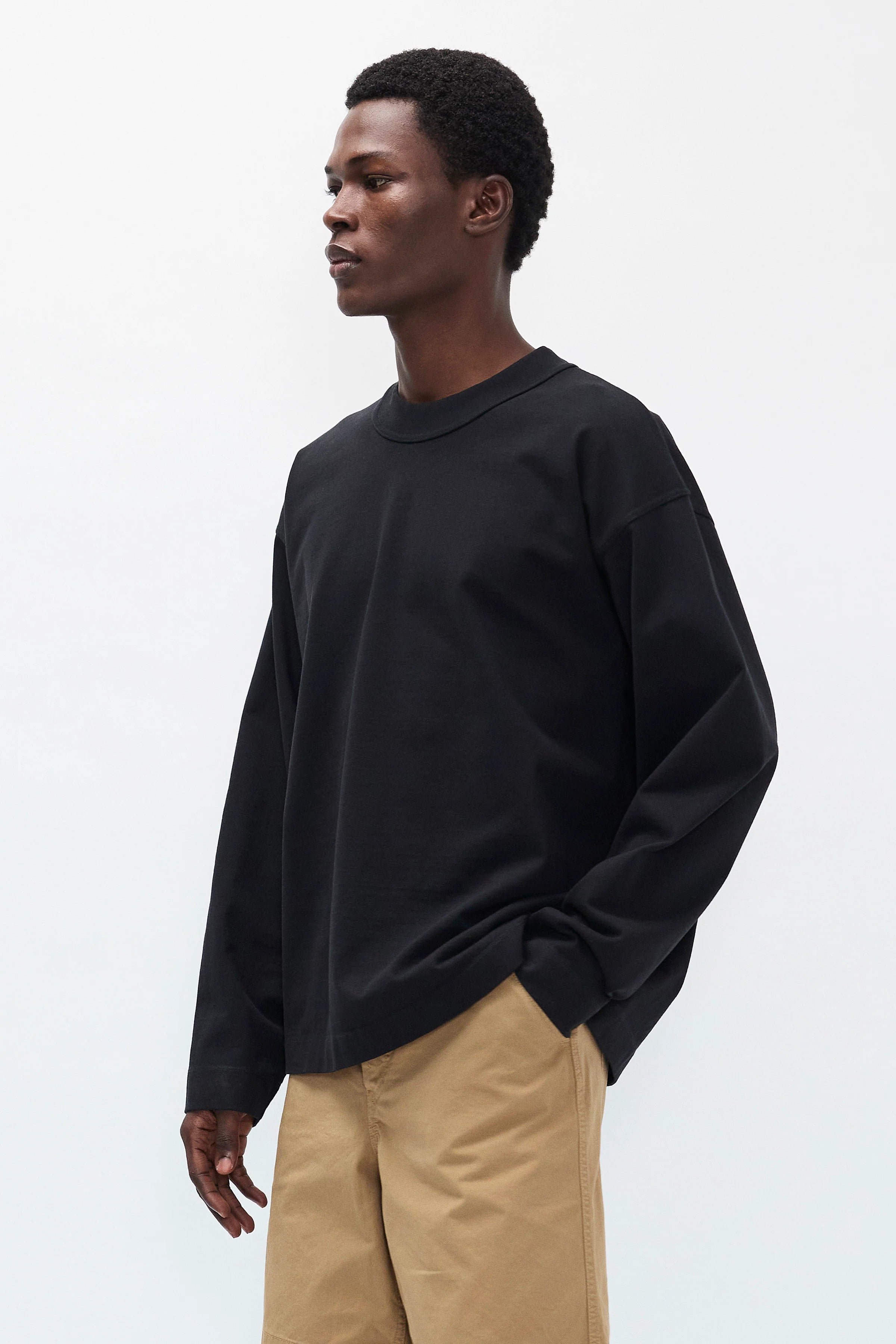Isefjord Compact Cotton LS T-Shirt Black_2