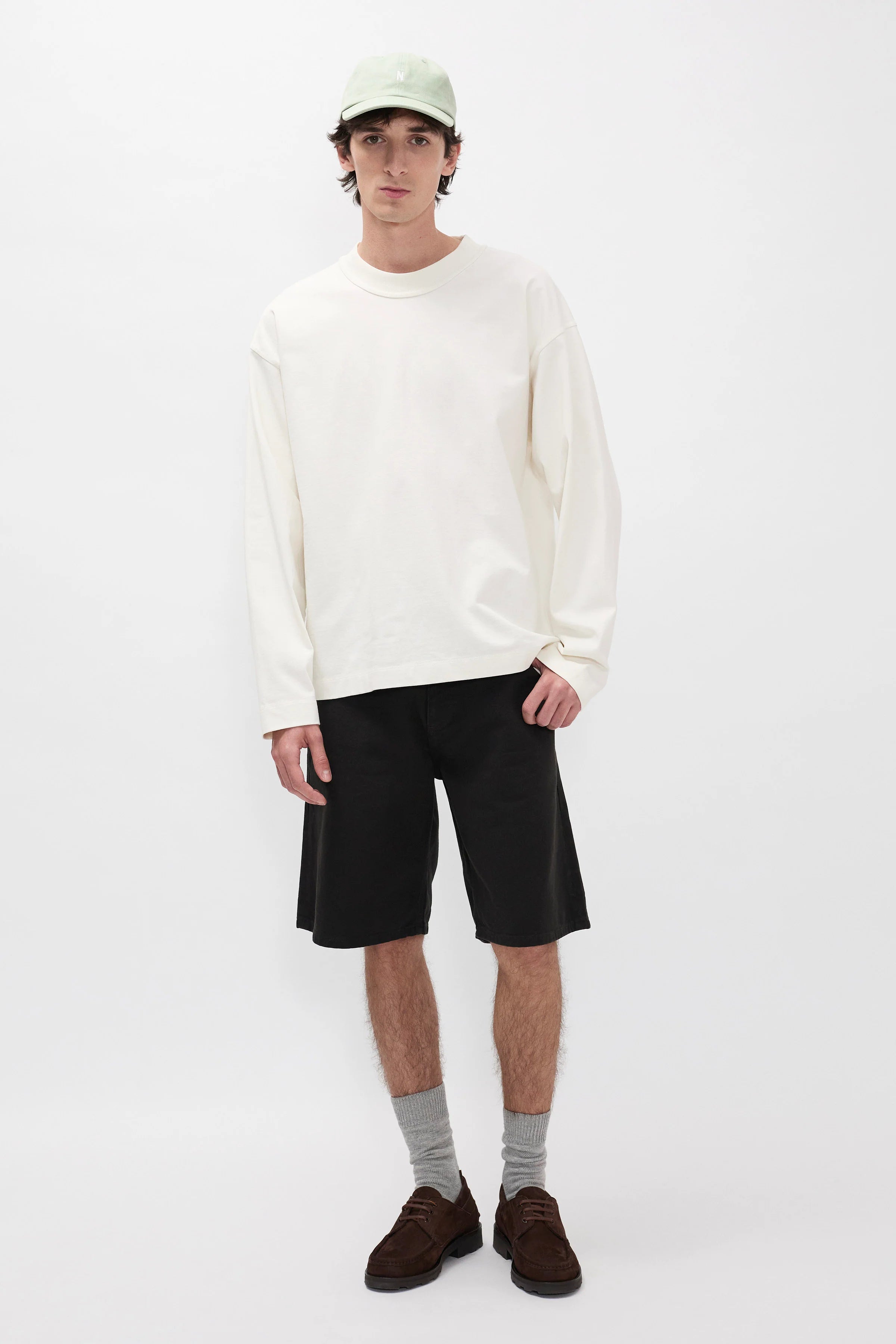 Isefjord Compact Cotton LS T-Shirt Ecru