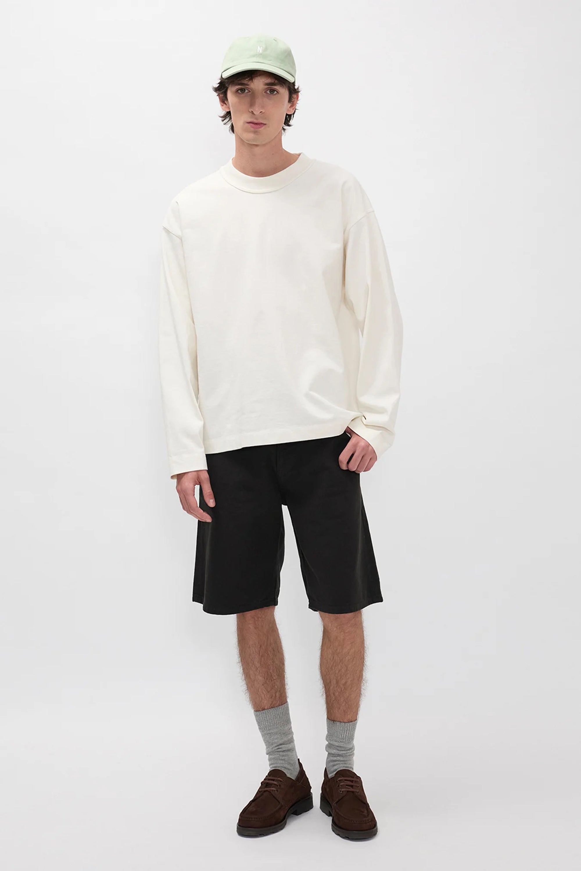 Isefjord Compact Cotton LS T-Shirt Ecru_1