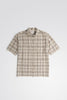 SPORTIVO STORE_Ivan Relaxed Texture Check SS Shirt Oatmeal