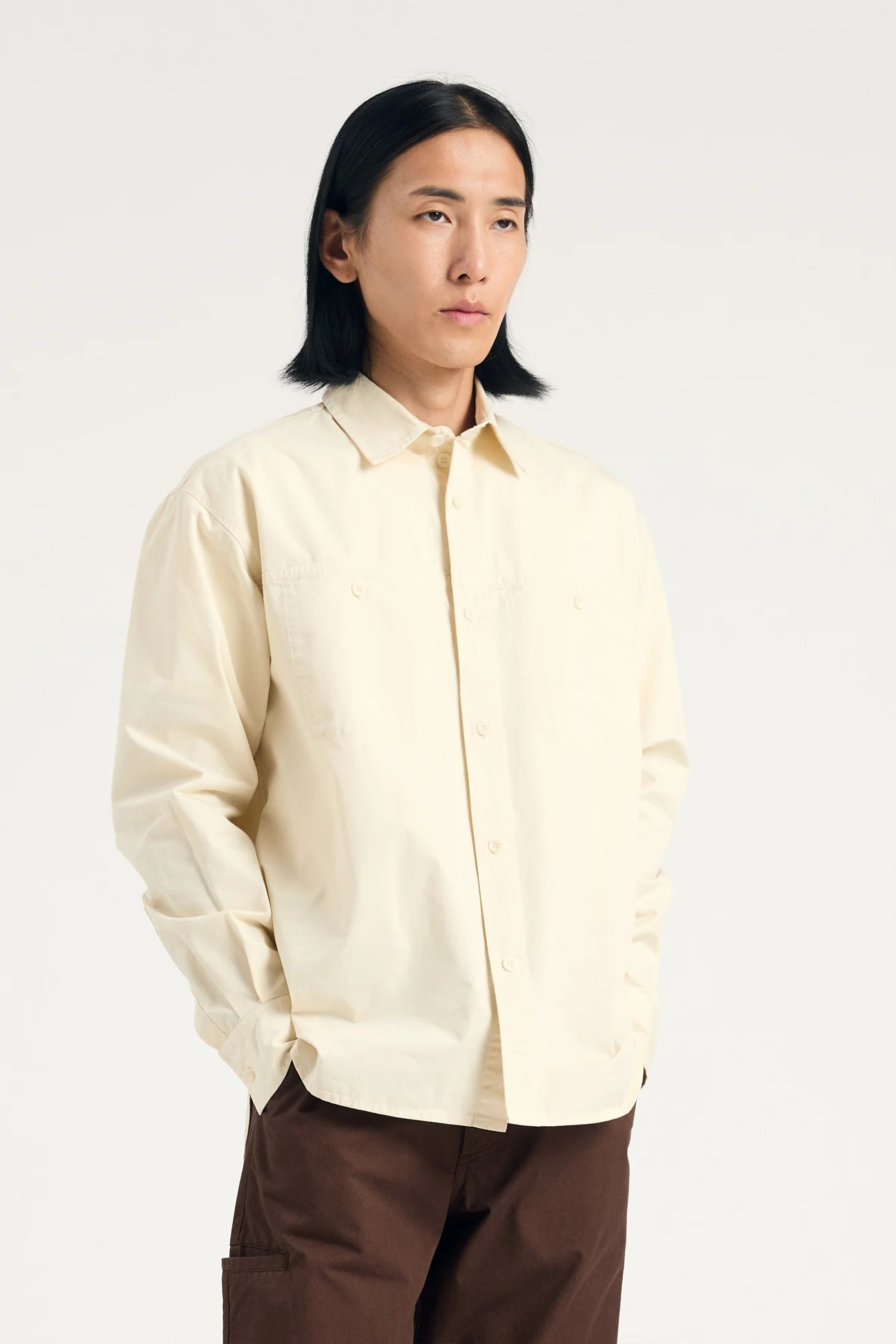 Julius Mineral Dyed Oversize Shirt Ecru_1