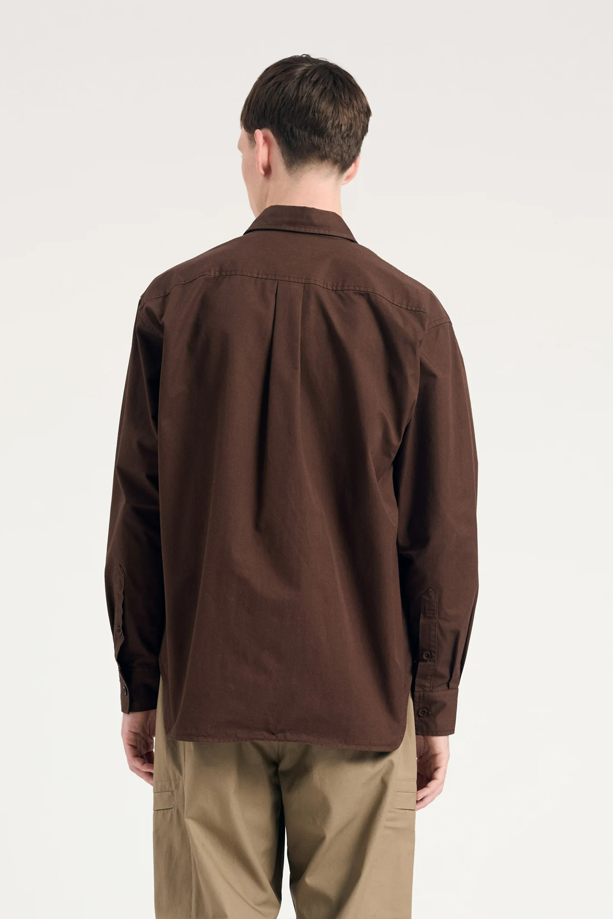 Julius Mineral Dyed Oversize Shirt Espresso_2