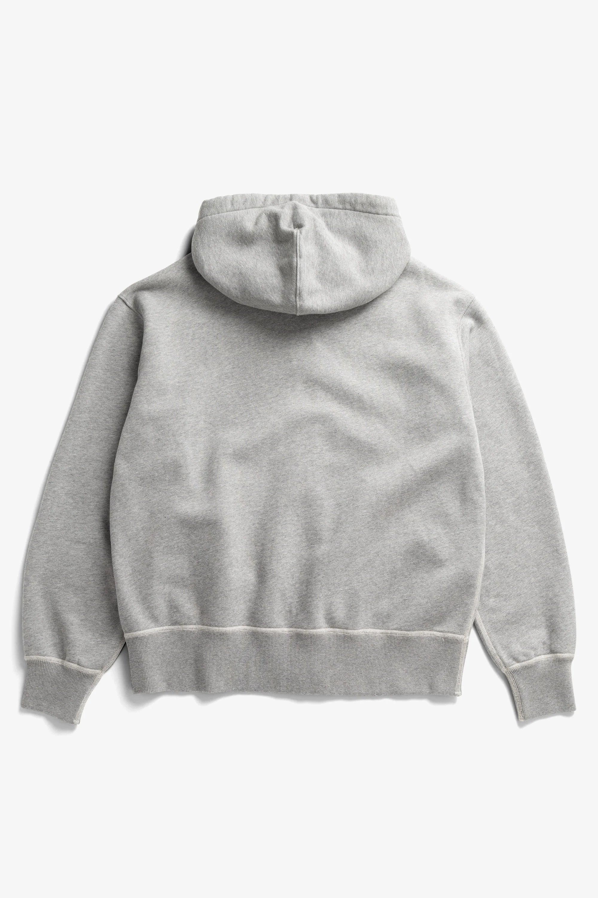Keldur Brushed Diagonal Cotton Fleece Zip Hoodie Grey Melange_6